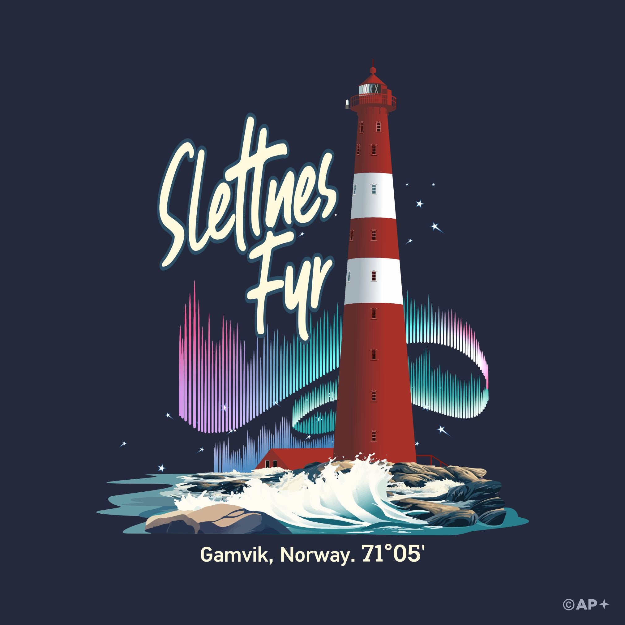 Slettnes fyr – Nordlys 71°05'