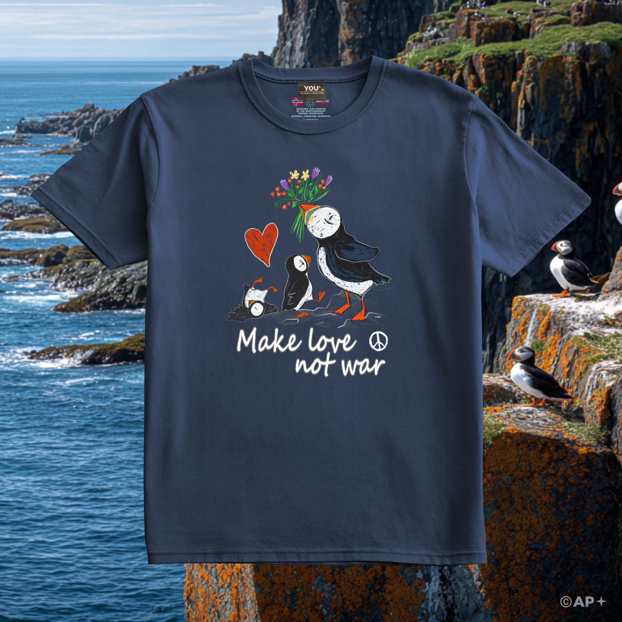 Make Love Not War Puffin T-Shirt