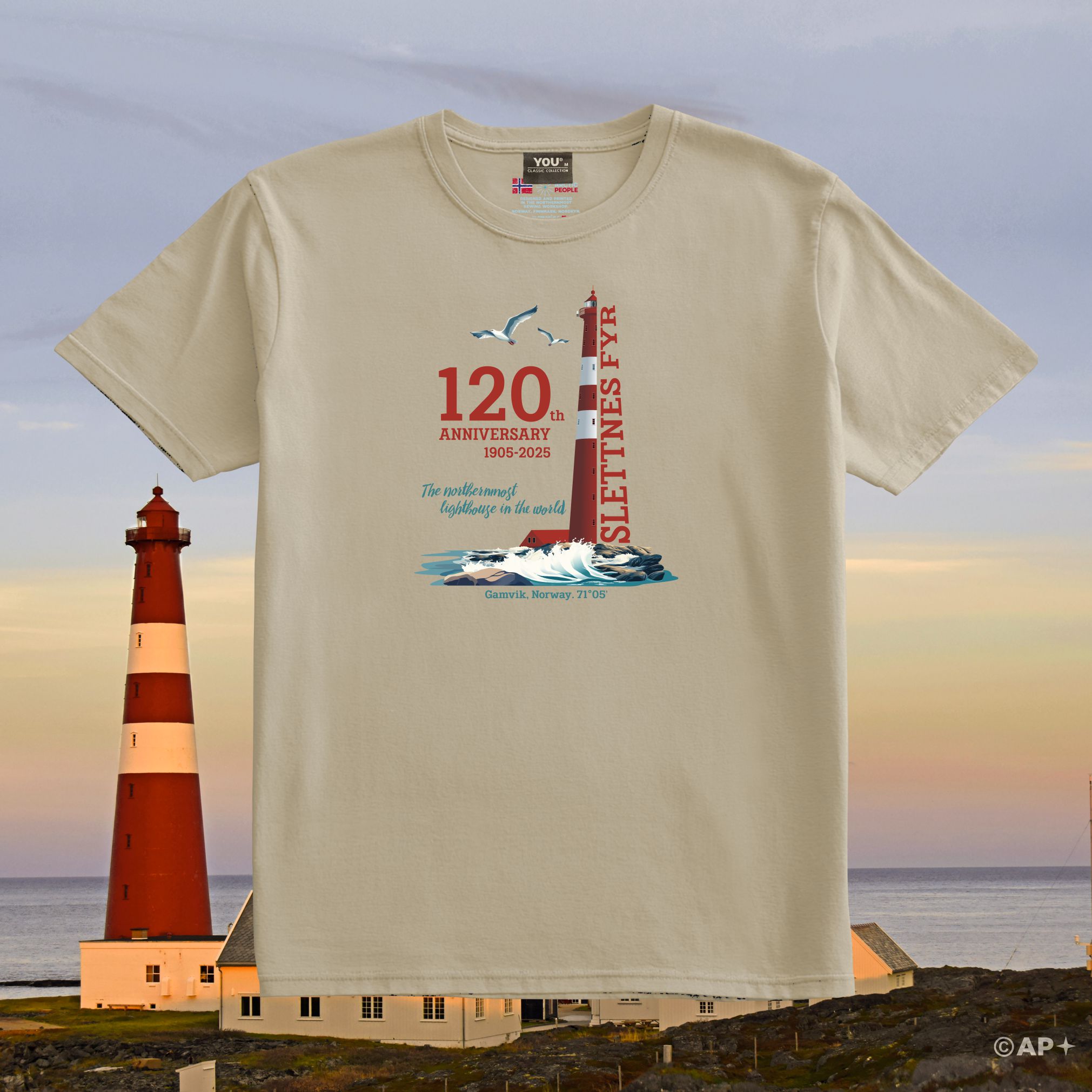 Slettnes fyr T-skjorte – 120 år jubileum 2025