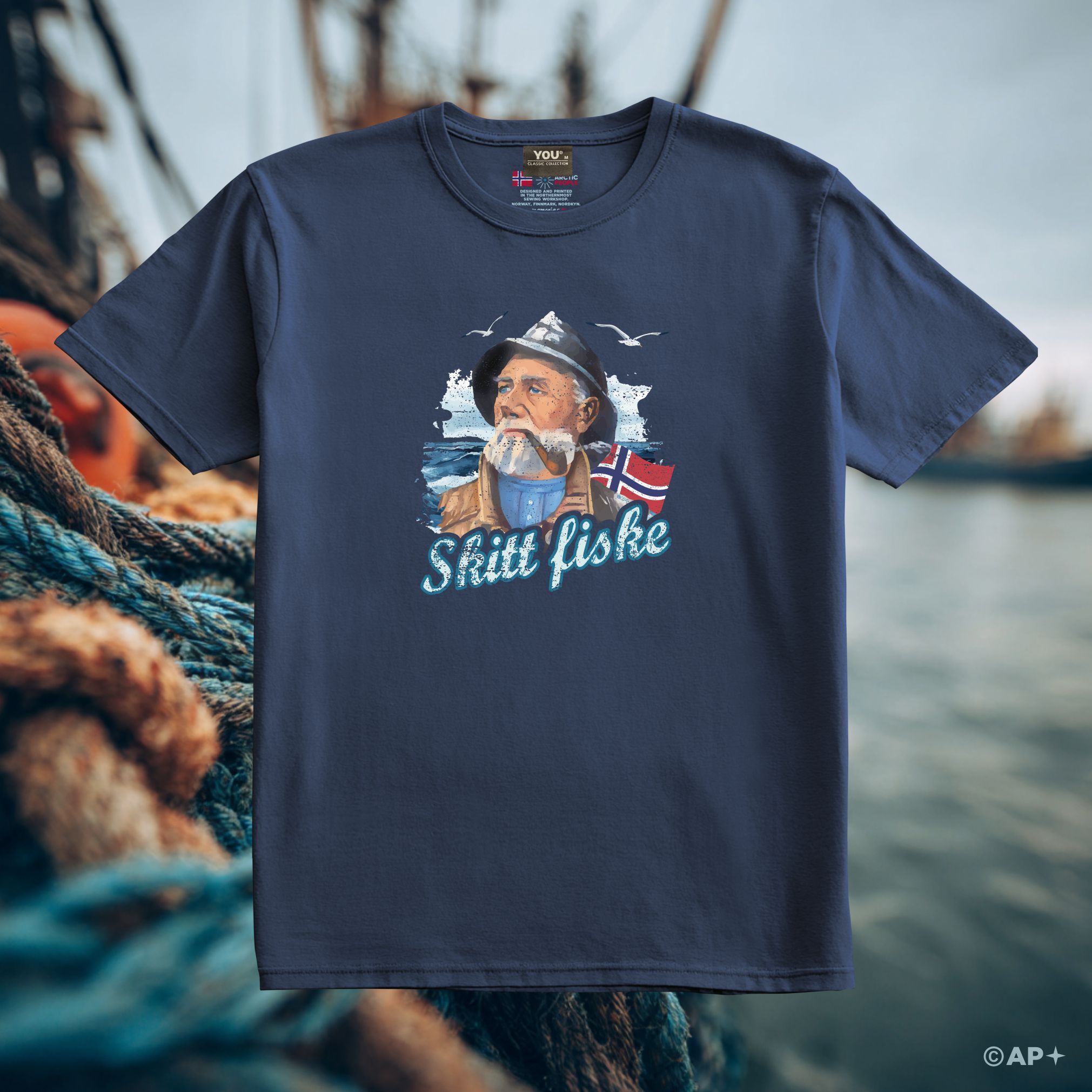 Skitt Fiske T-skjorte – Gammel Fisker