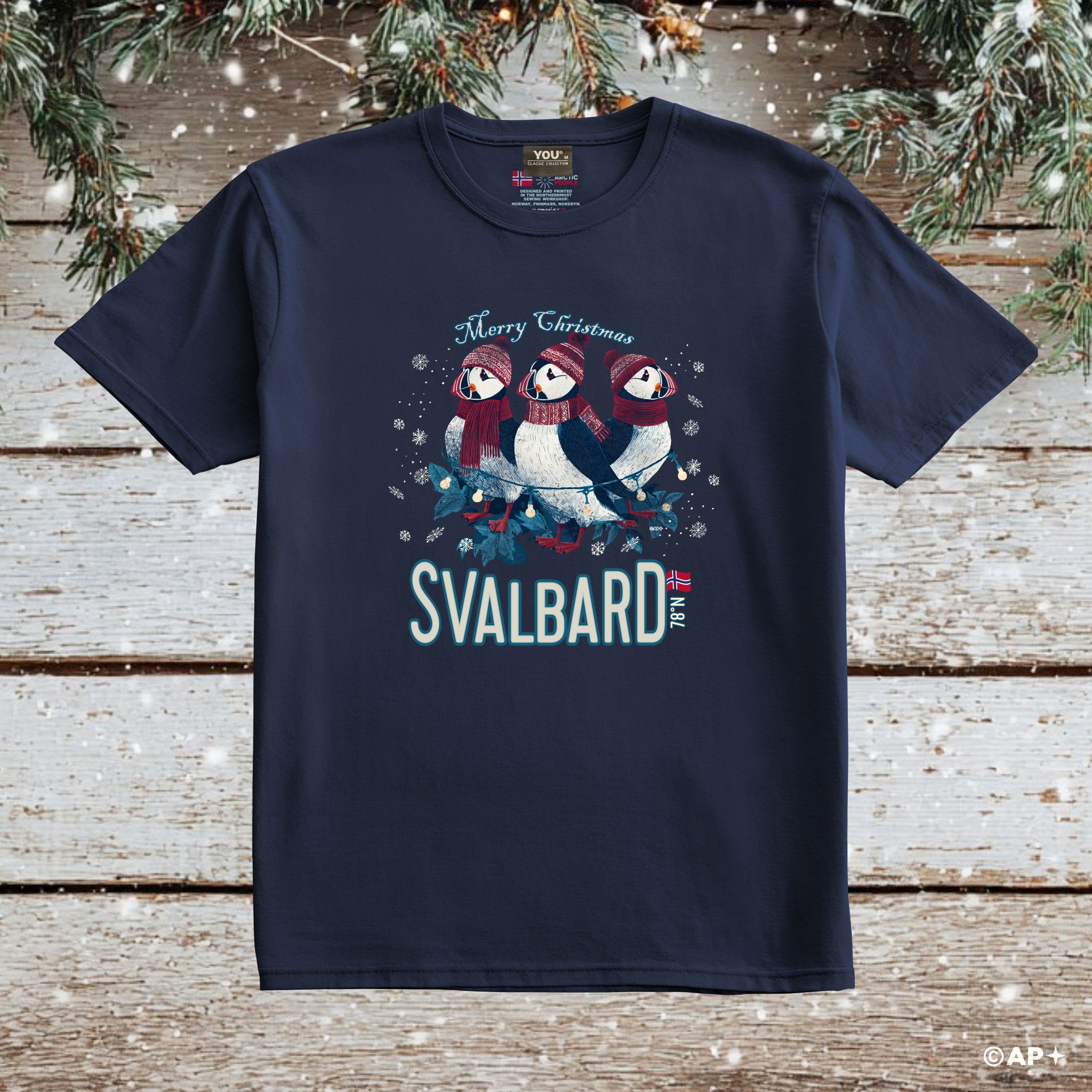Puffin Christmas T-shirt Svalbard 78°N