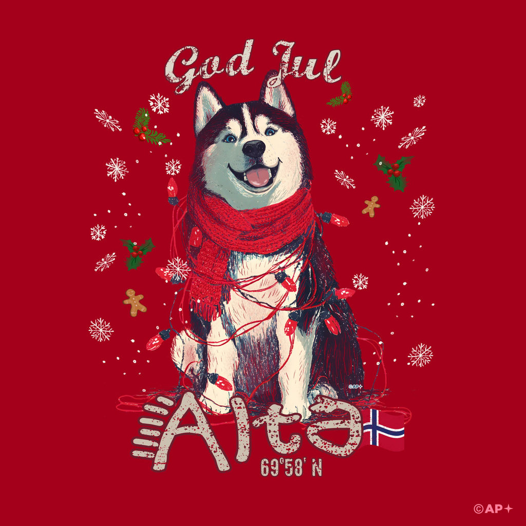 Jule-T-skjorte husky fra Alta