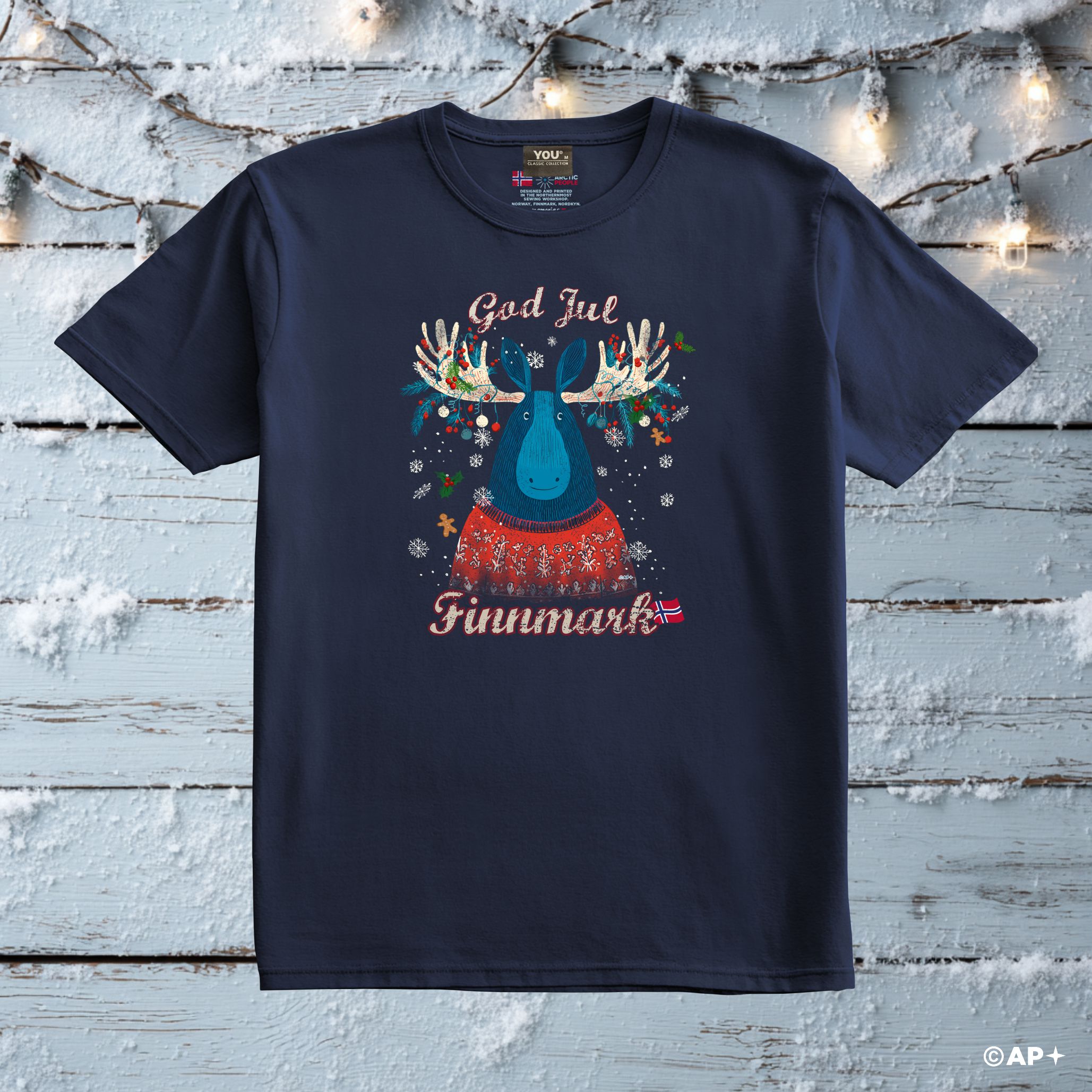 Jule-T-skjorte elg Finnmark