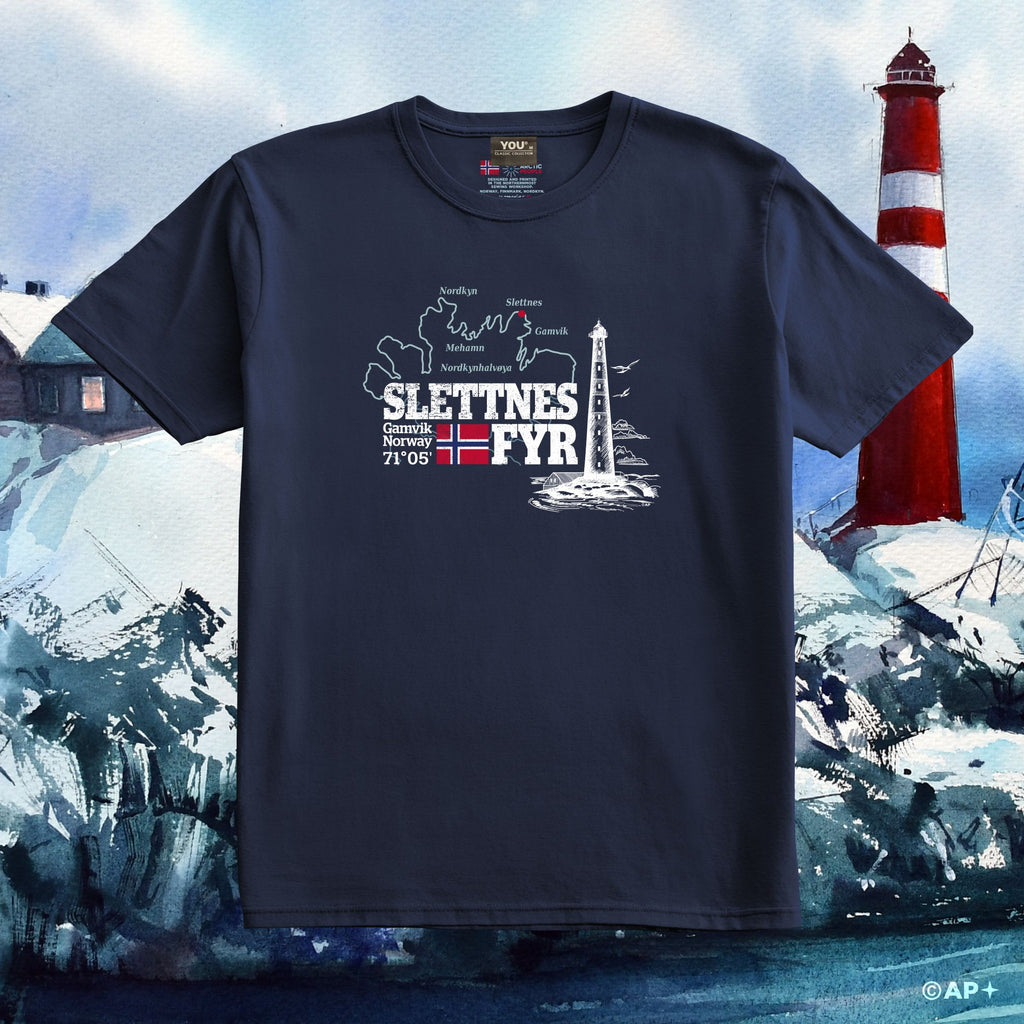 T-skjorte med Slettnes fyr – Nordkyn