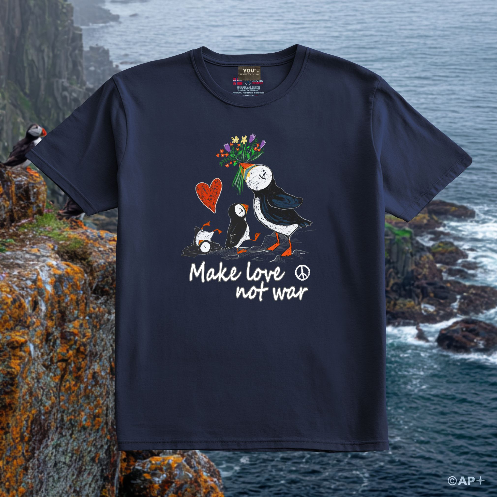 Make Love Not War Puffin T-Shirt