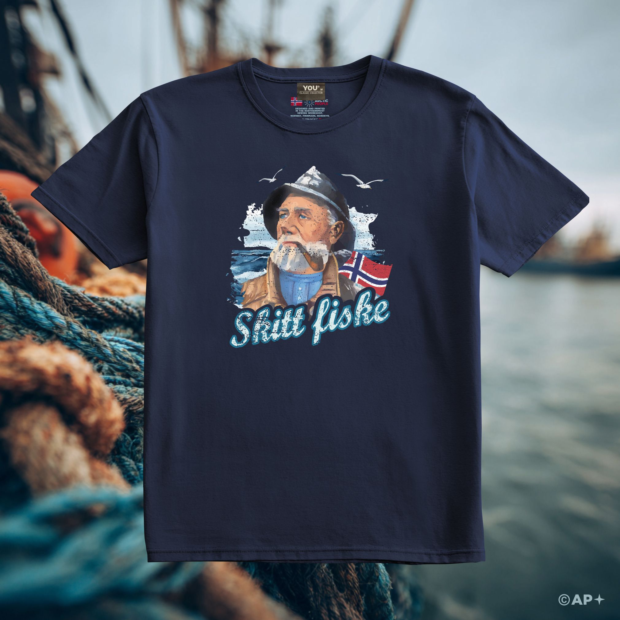 Skitt Fiske T-skjorte – Gammel Fisker