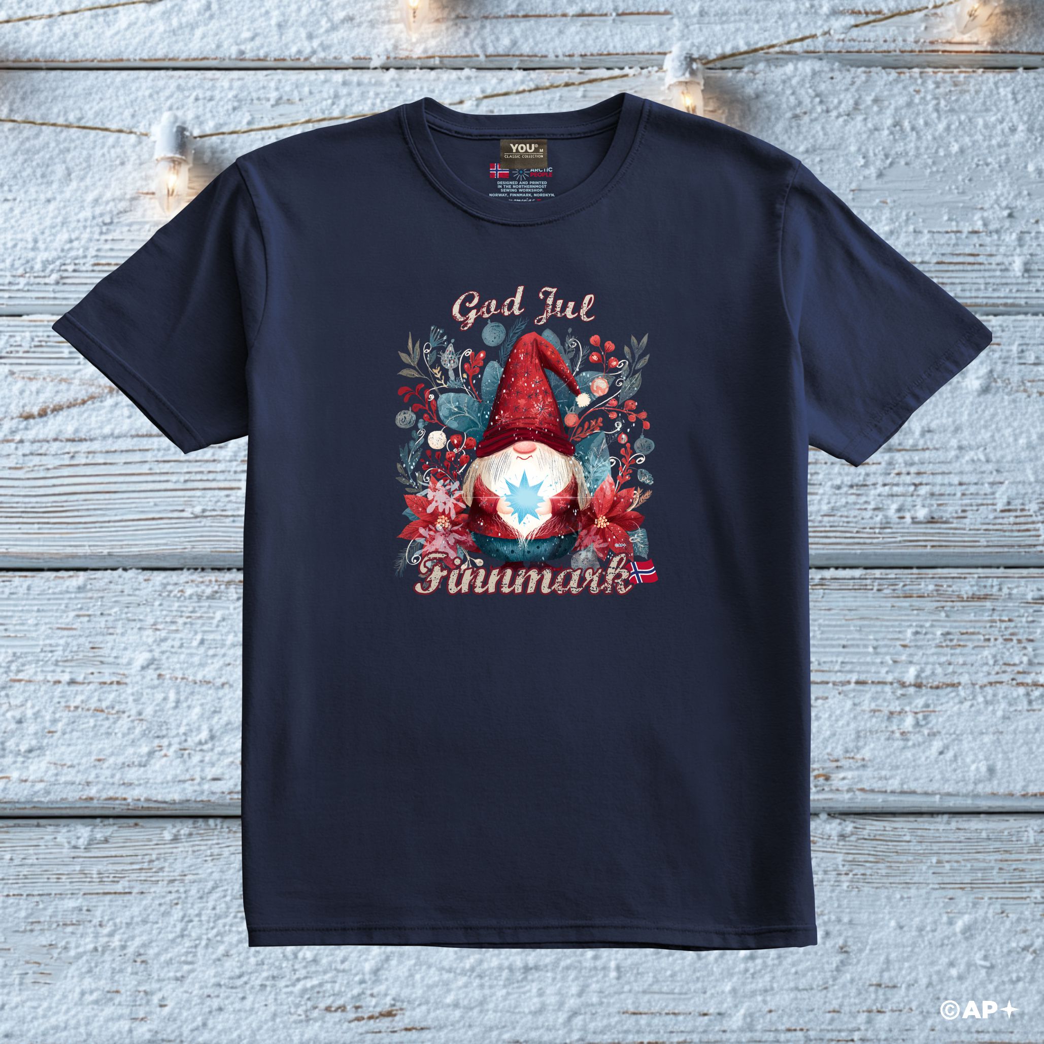 T-skjorte God Jul Finnmark julenisse