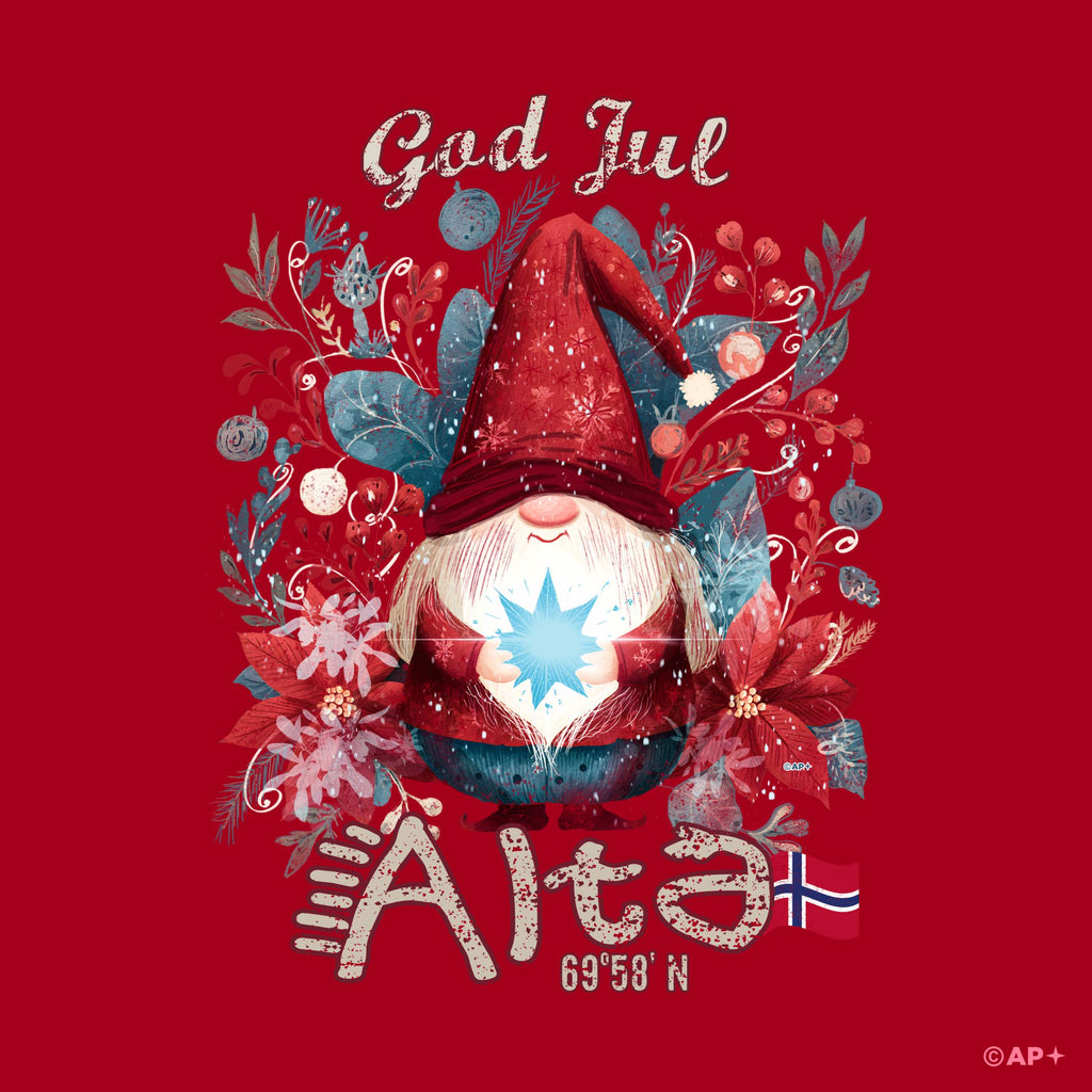 Jule-T-skjorte Alta julenisse stjerne