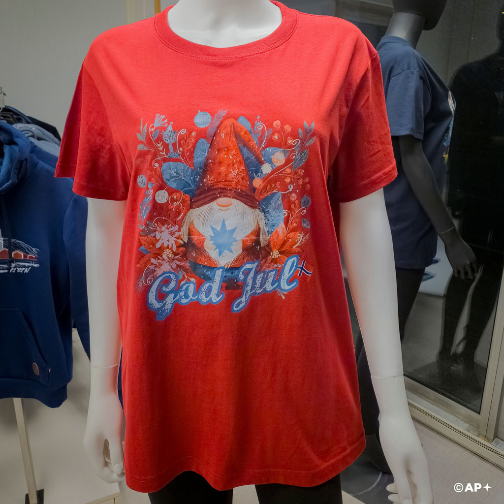 Jule-T-skjorte julenisse med stjerne