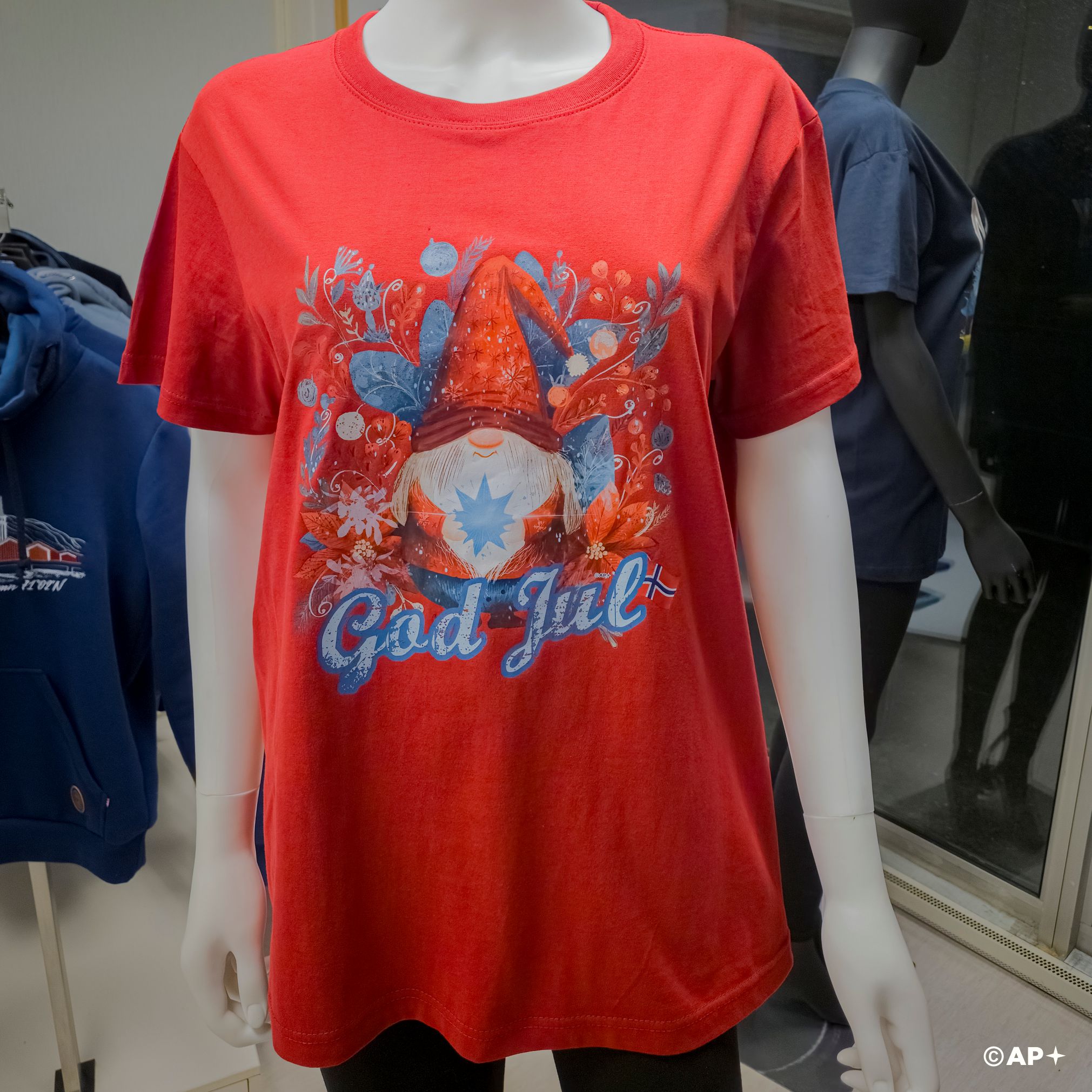 Jule-T-skjorte julenisse med stjerne