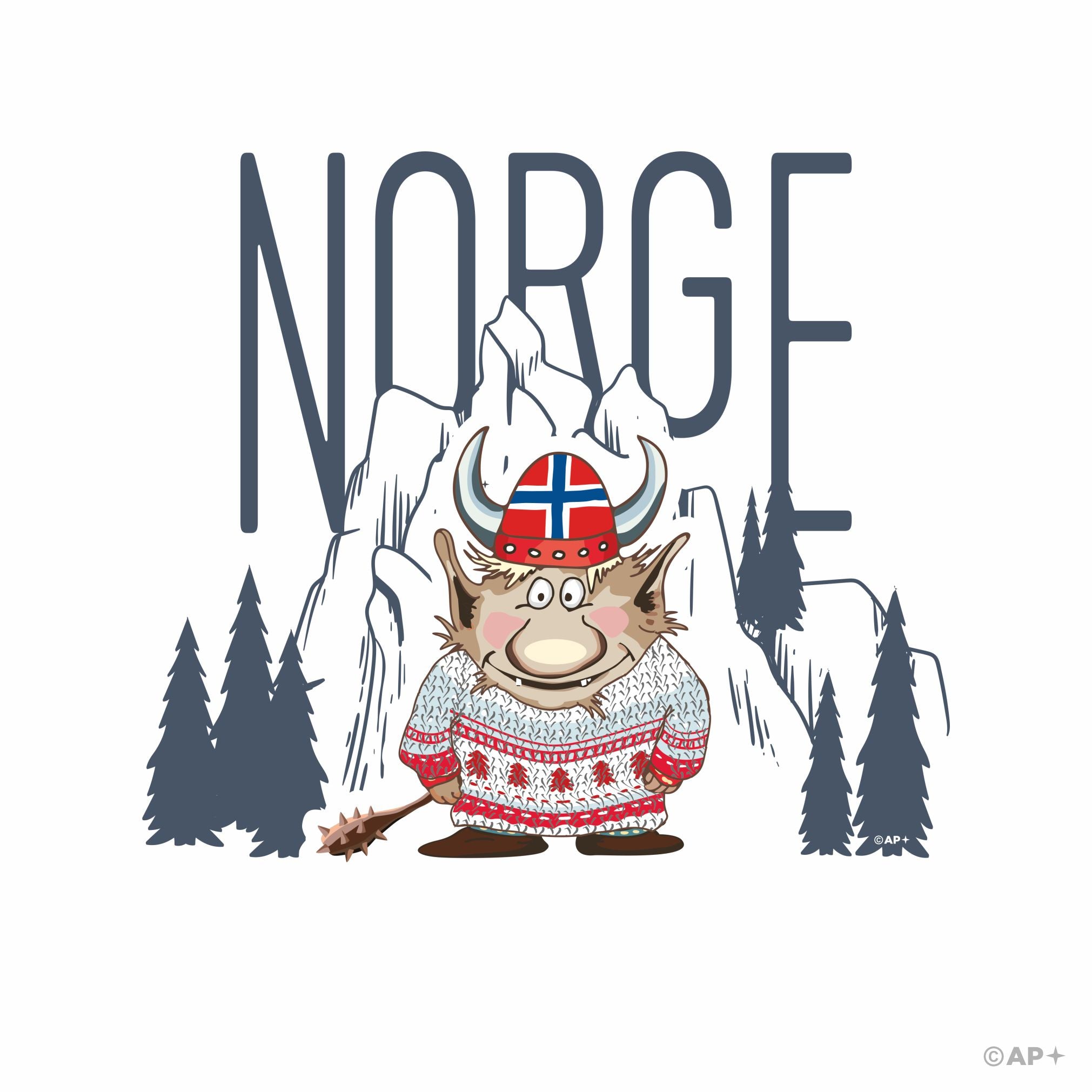 Cute Viking Troll – Norge T-Shirt