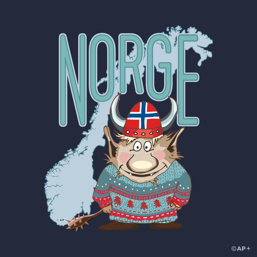 Viking Troll Norway Map T-Shirt