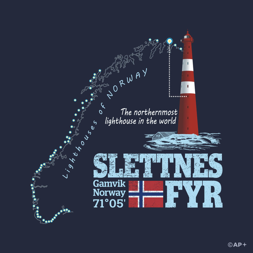 Slettnes fyr T-skjorte – Europas nordligste fyr