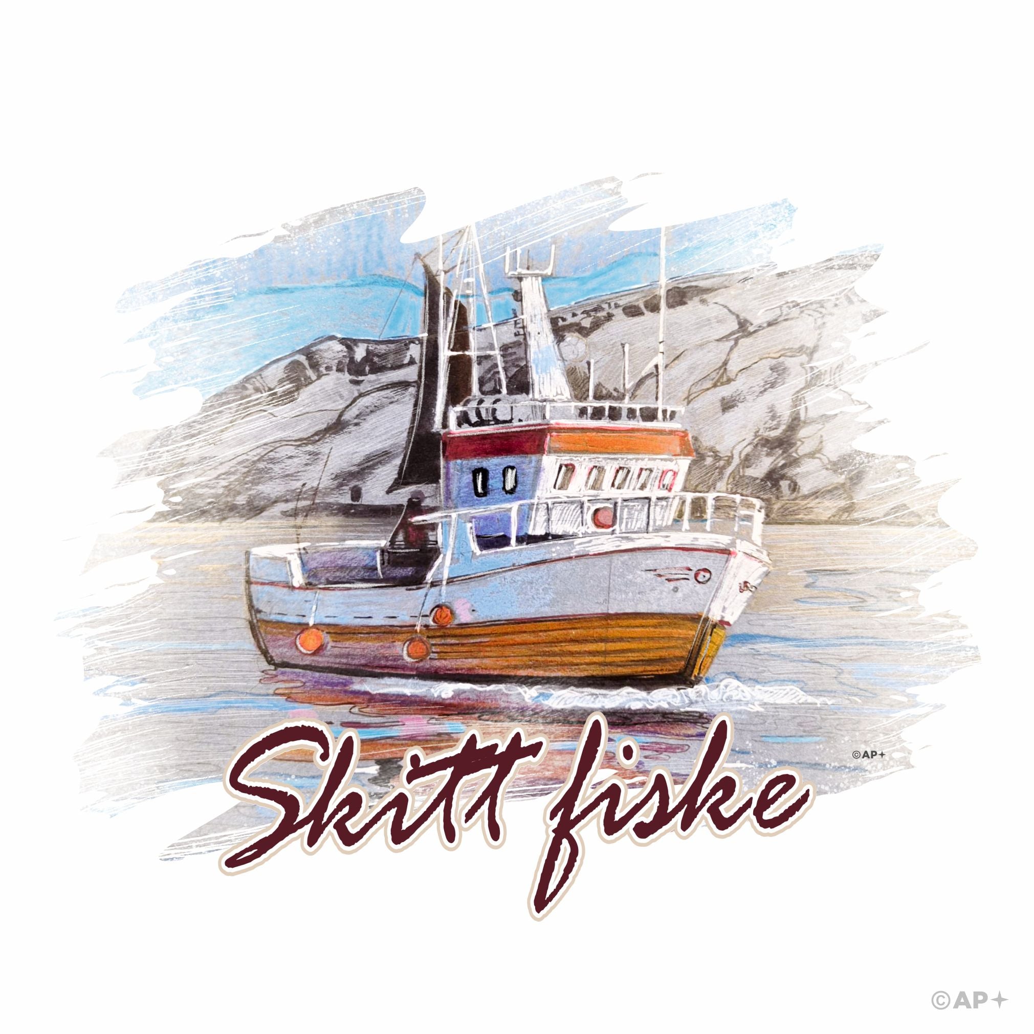 Skitt Fiske T-skjorte