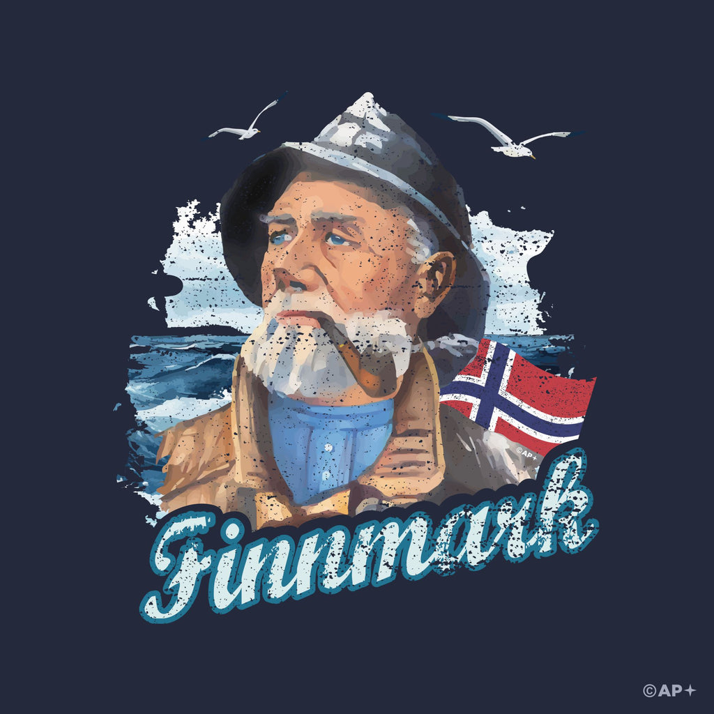 Finnmark T-skjorte – Gammel Fisker Kunstmotiv