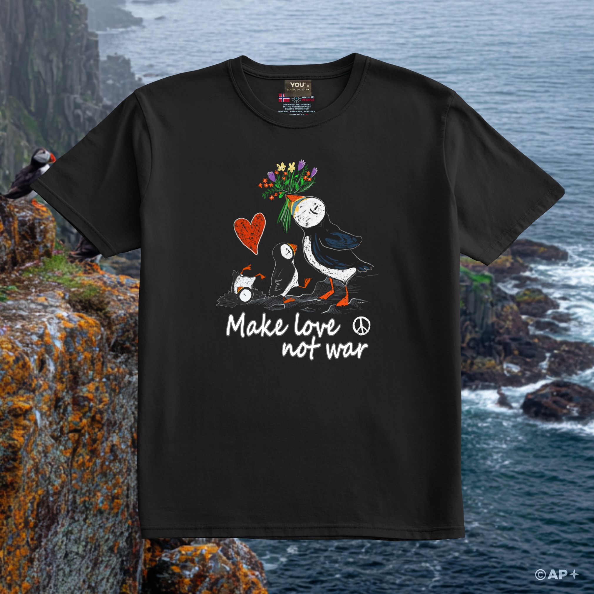 Make Love Not War Puffin T-Shirt