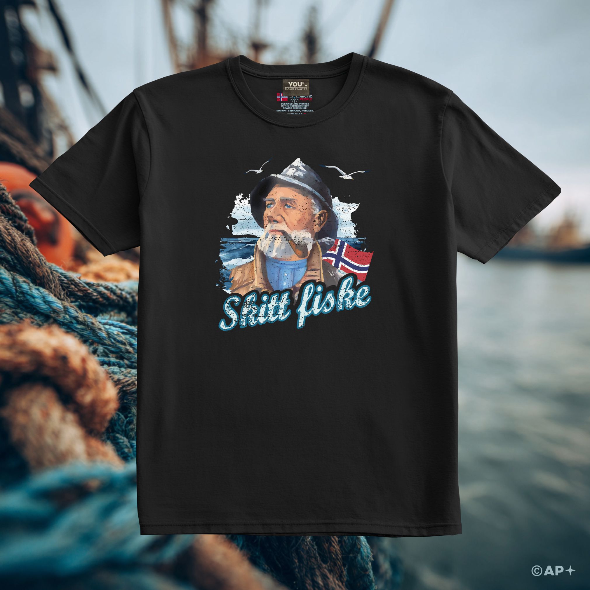 Skitt Fiske T-skjorte – Gammel Fisker