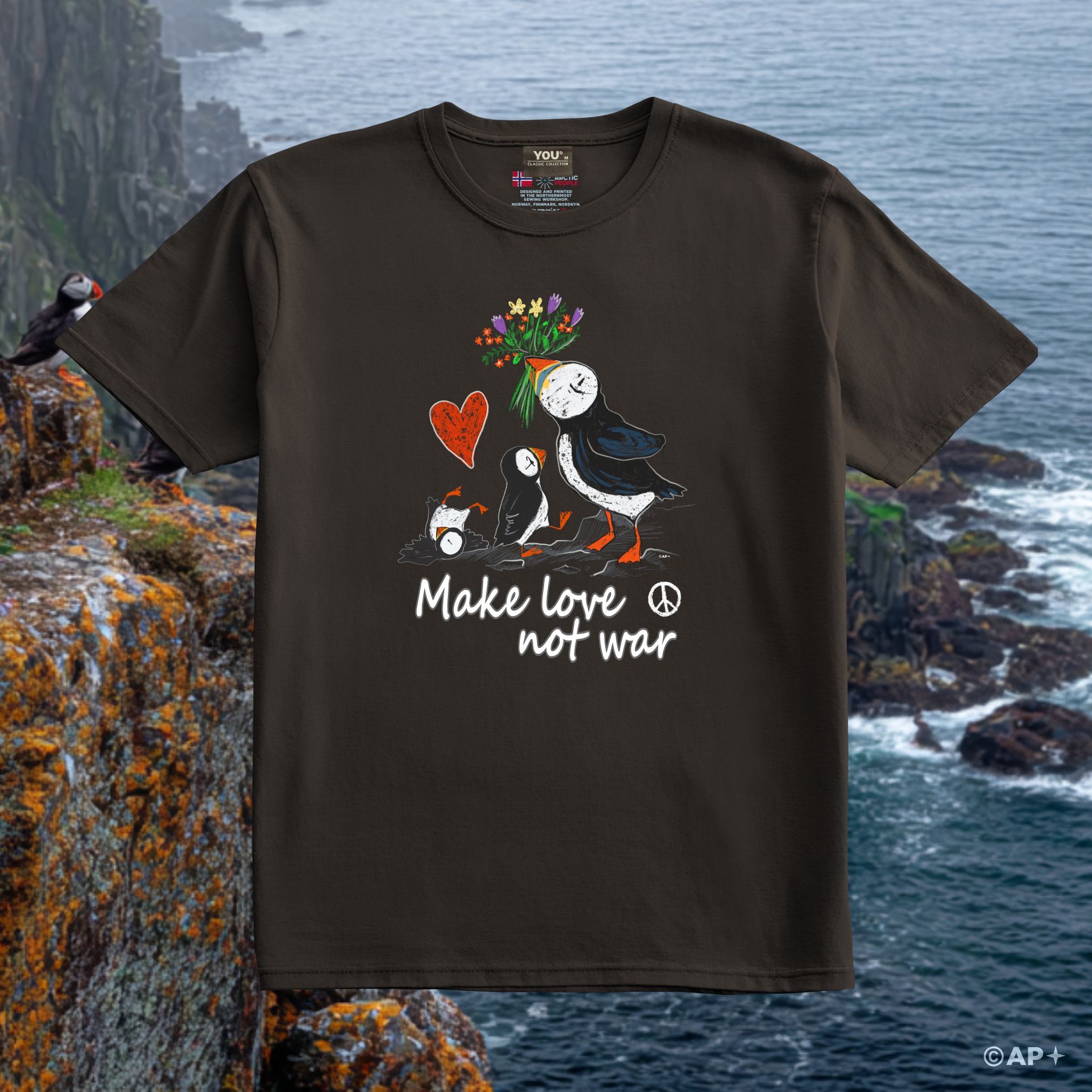 Make Love Not War Puffin T-Shirt
