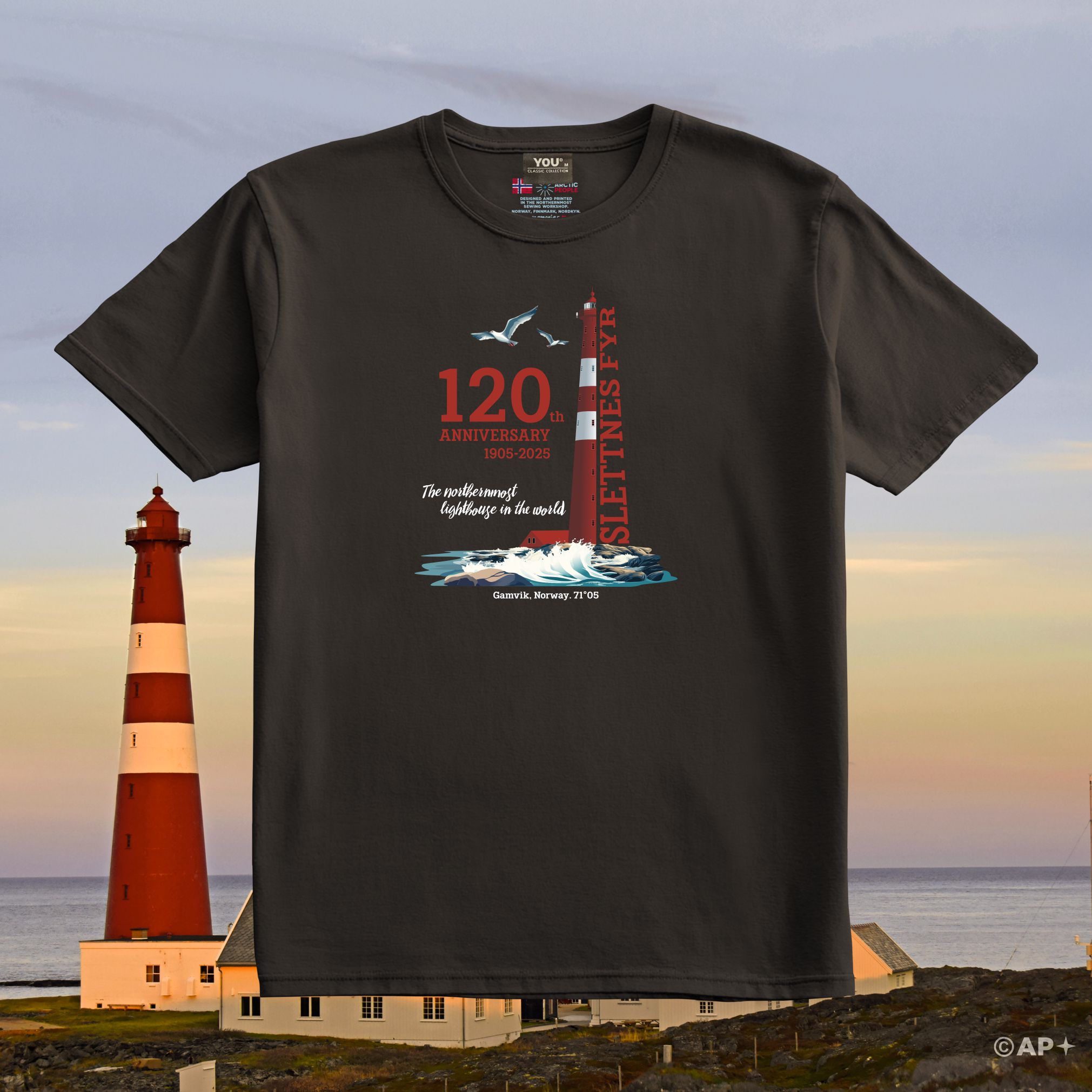 Slettnes fyr T-skjorte – 120 år jubileum 2025