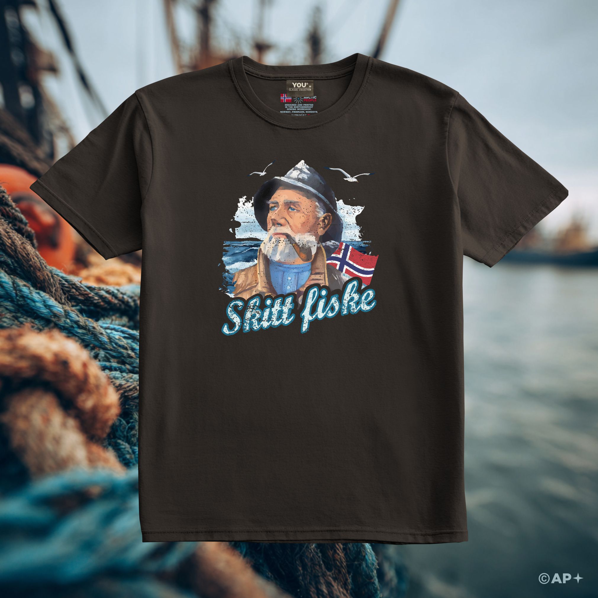 Skitt Fiske T-skjorte – Gammel Fisker