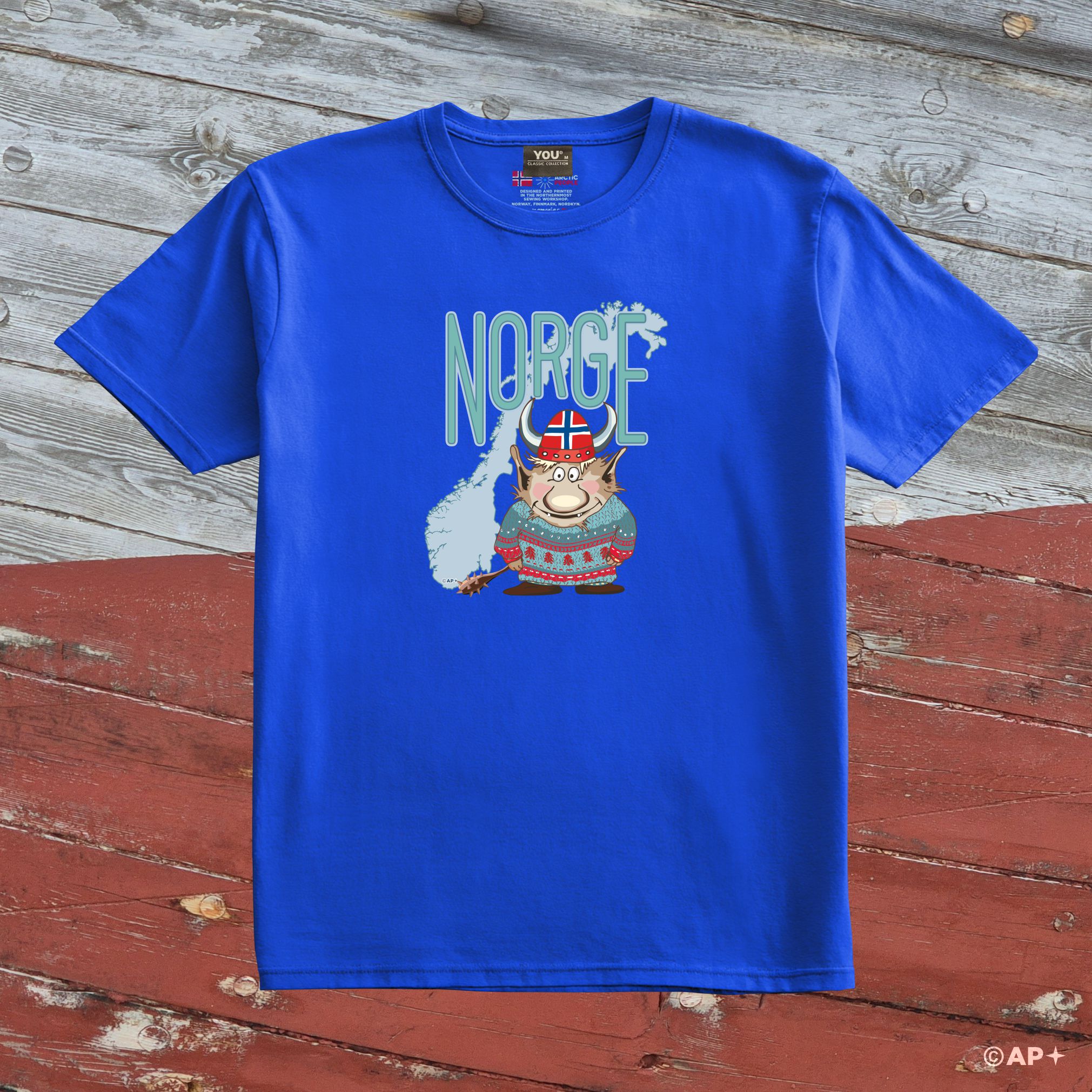 Viking Troll Norway Map T-Shirt