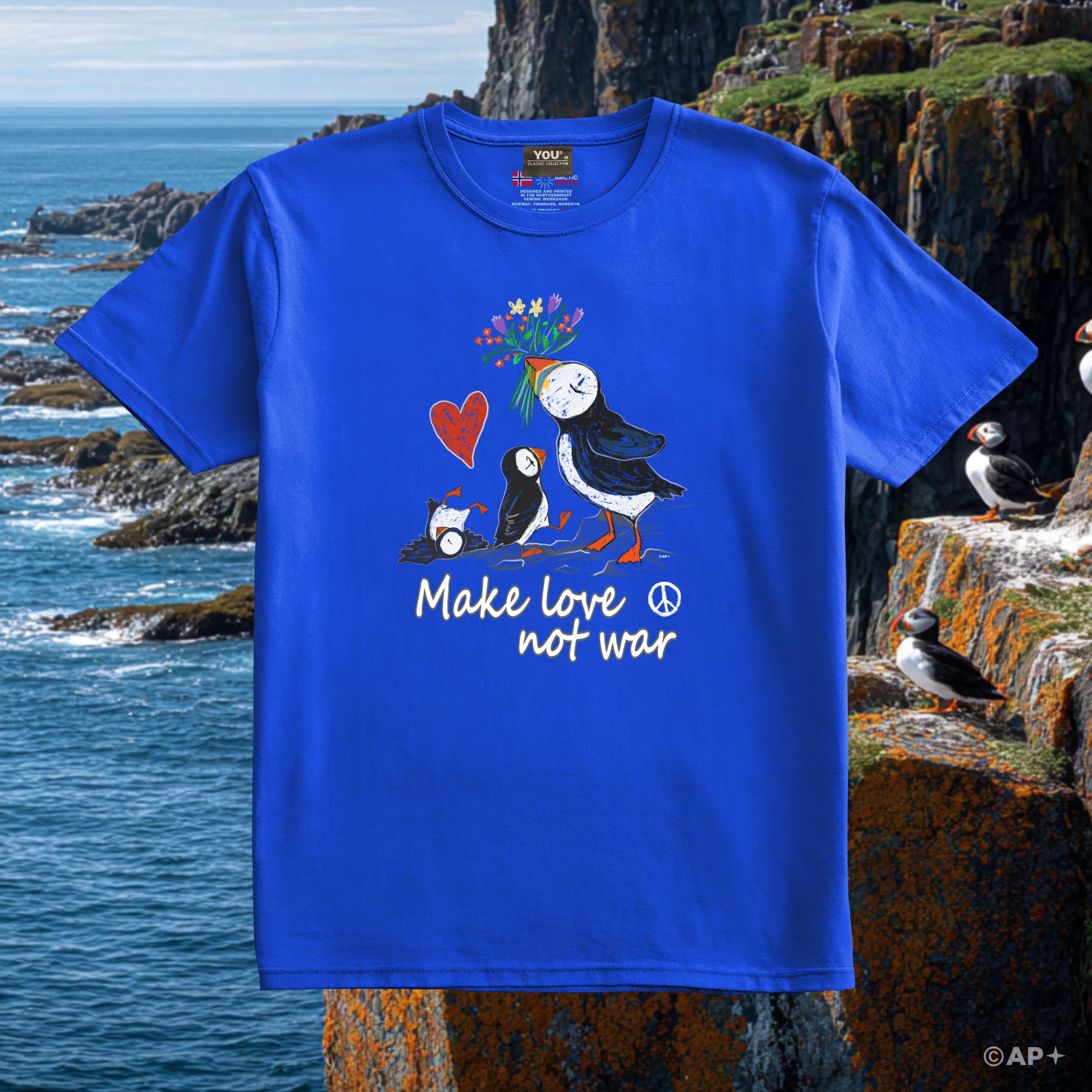 Make Love Not War Puffin T-Shirt