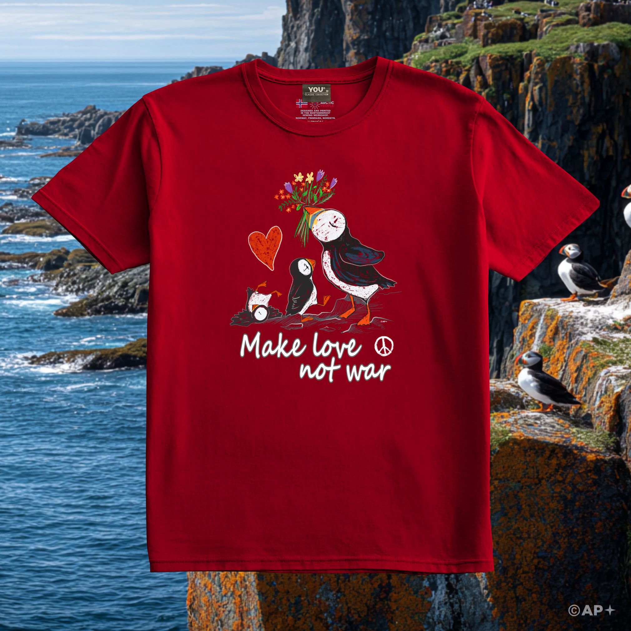 Make Love Not War Puffin T-Shirt