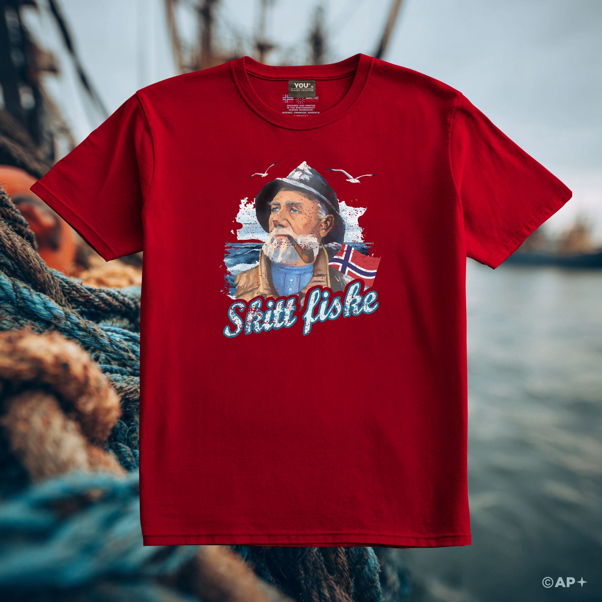 Skitt Fiske T-skjorte – Gammel Fisker