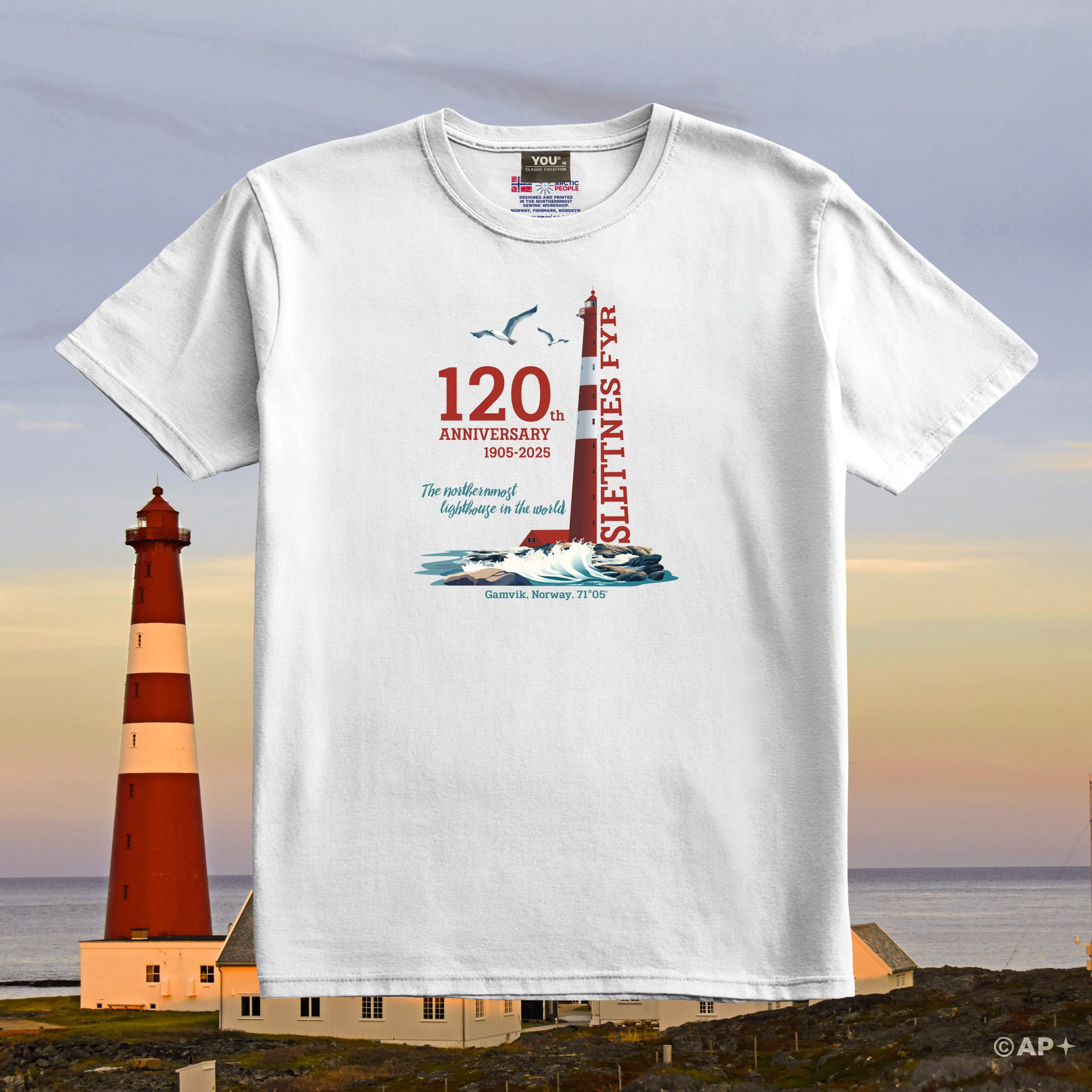 Slettnes fyr T-skjorte – 120 år jubileum 2025