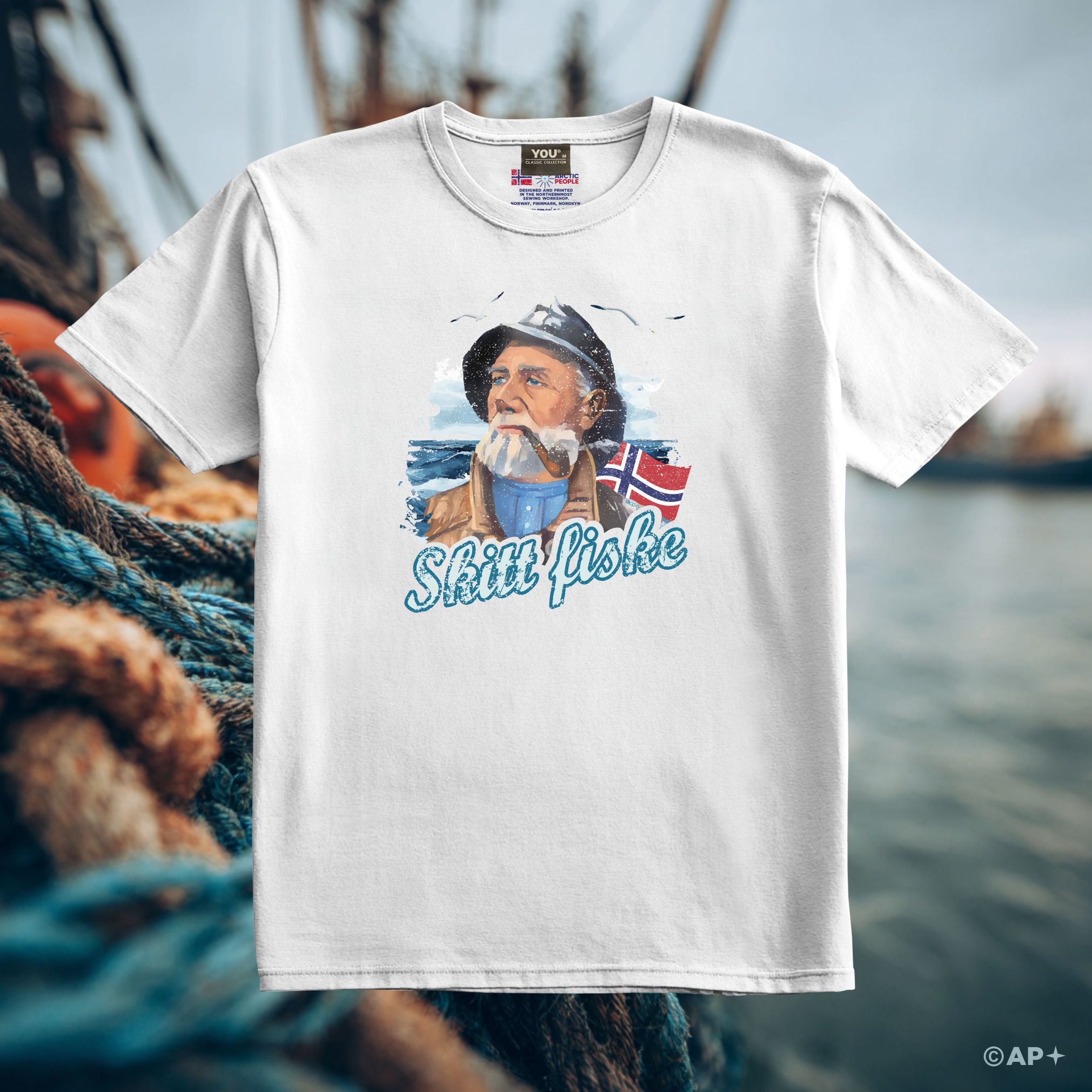 Skitt Fiske T-skjorte – Gammel Fisker