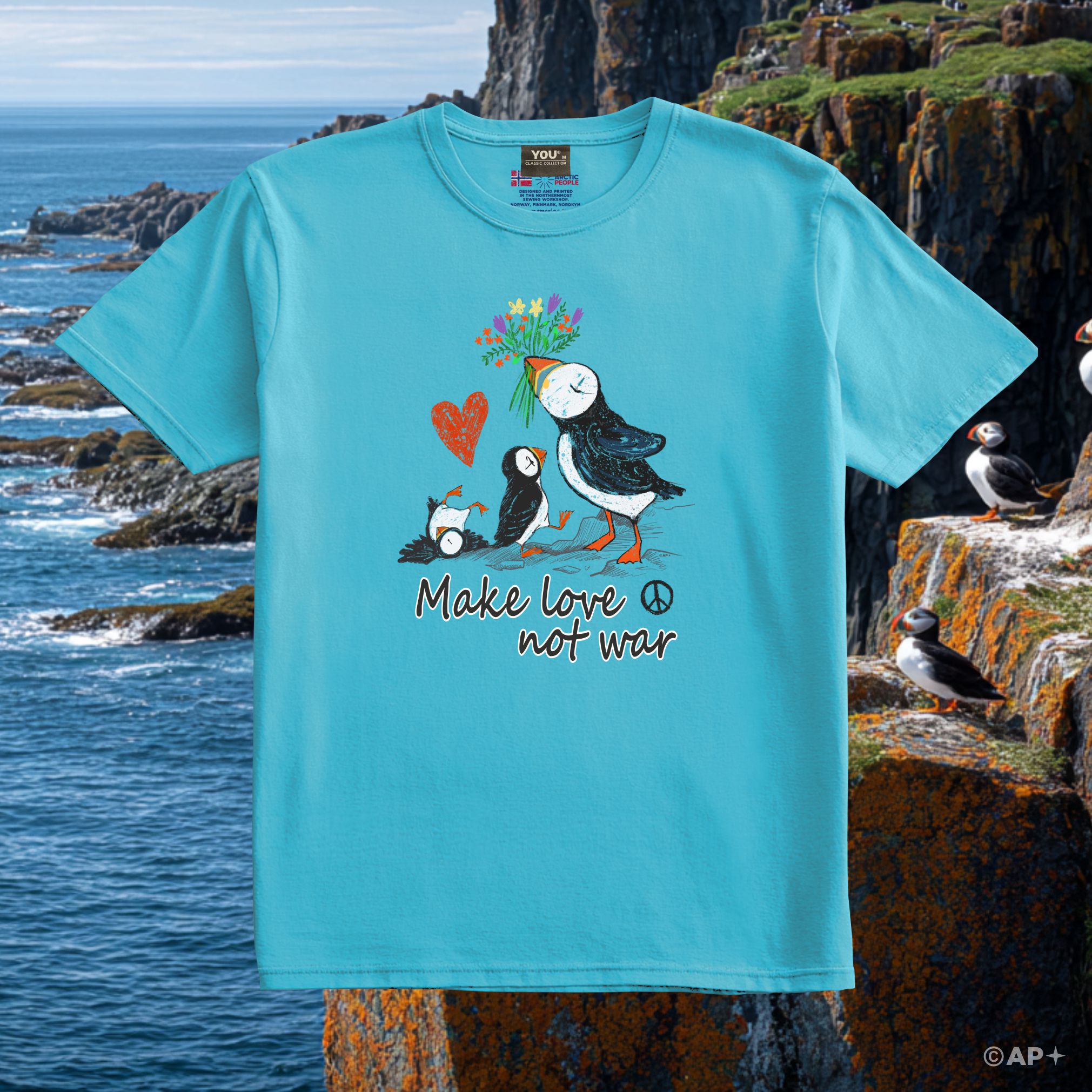 Make Love Not War Puffin T-Shirt