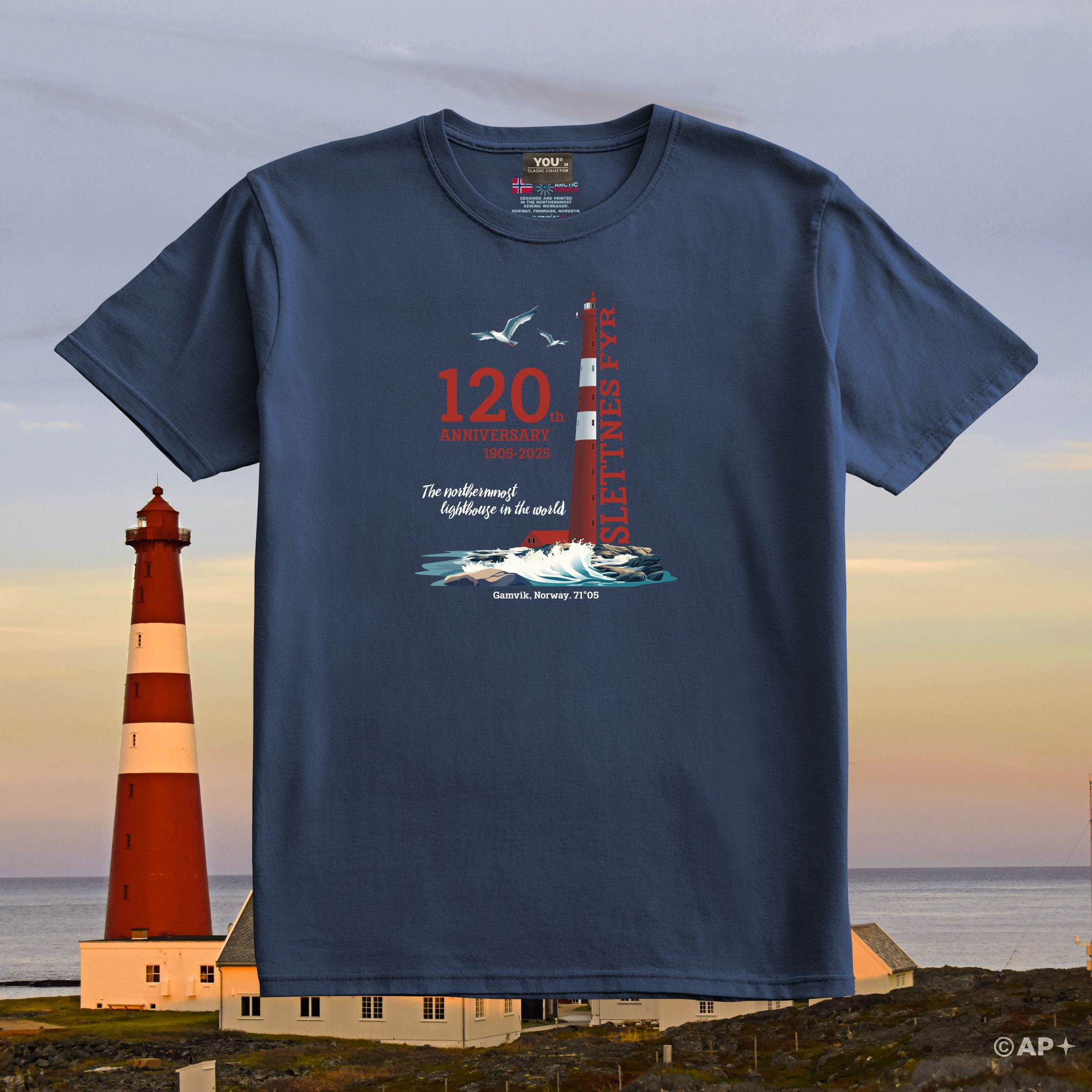 Slettnes fyr T-skjorte – 120 år jubileum 2025