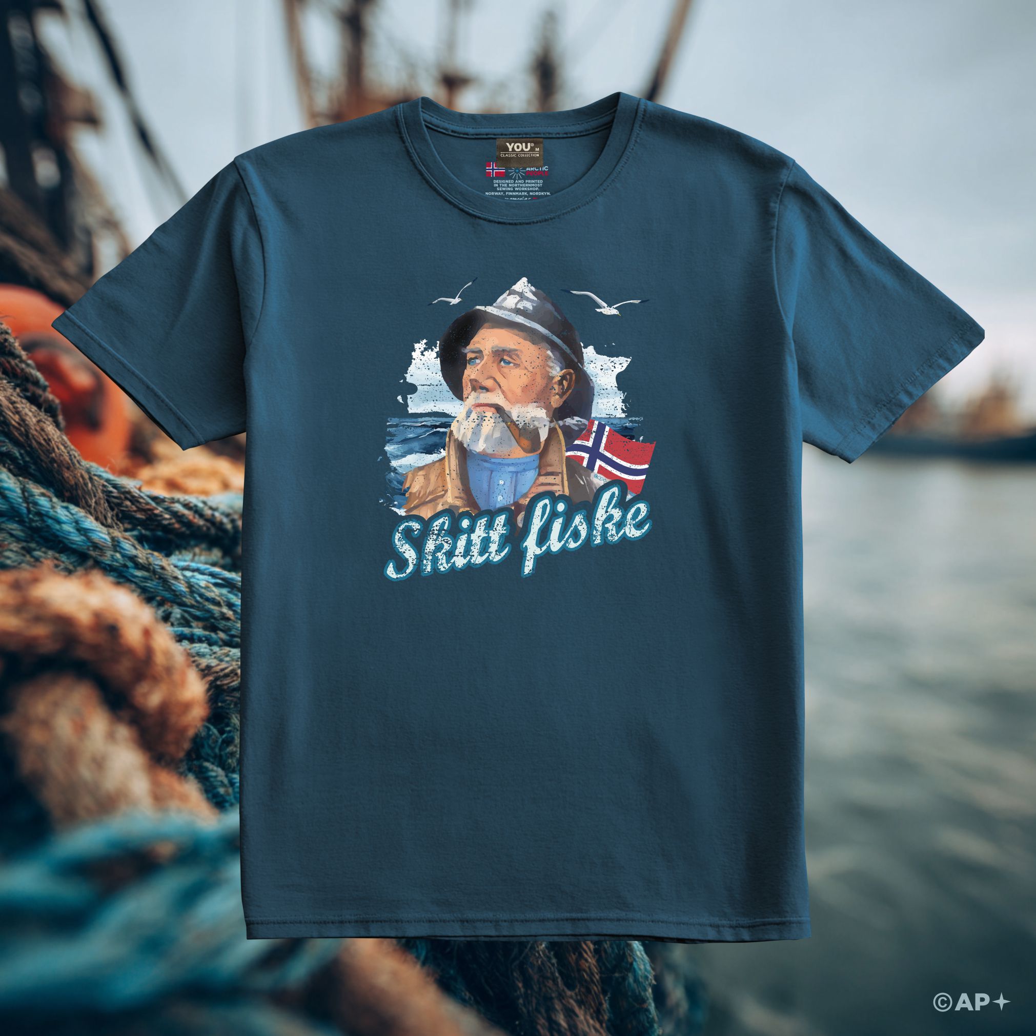 Skitt Fiske T-skjorte – Gammel Fisker