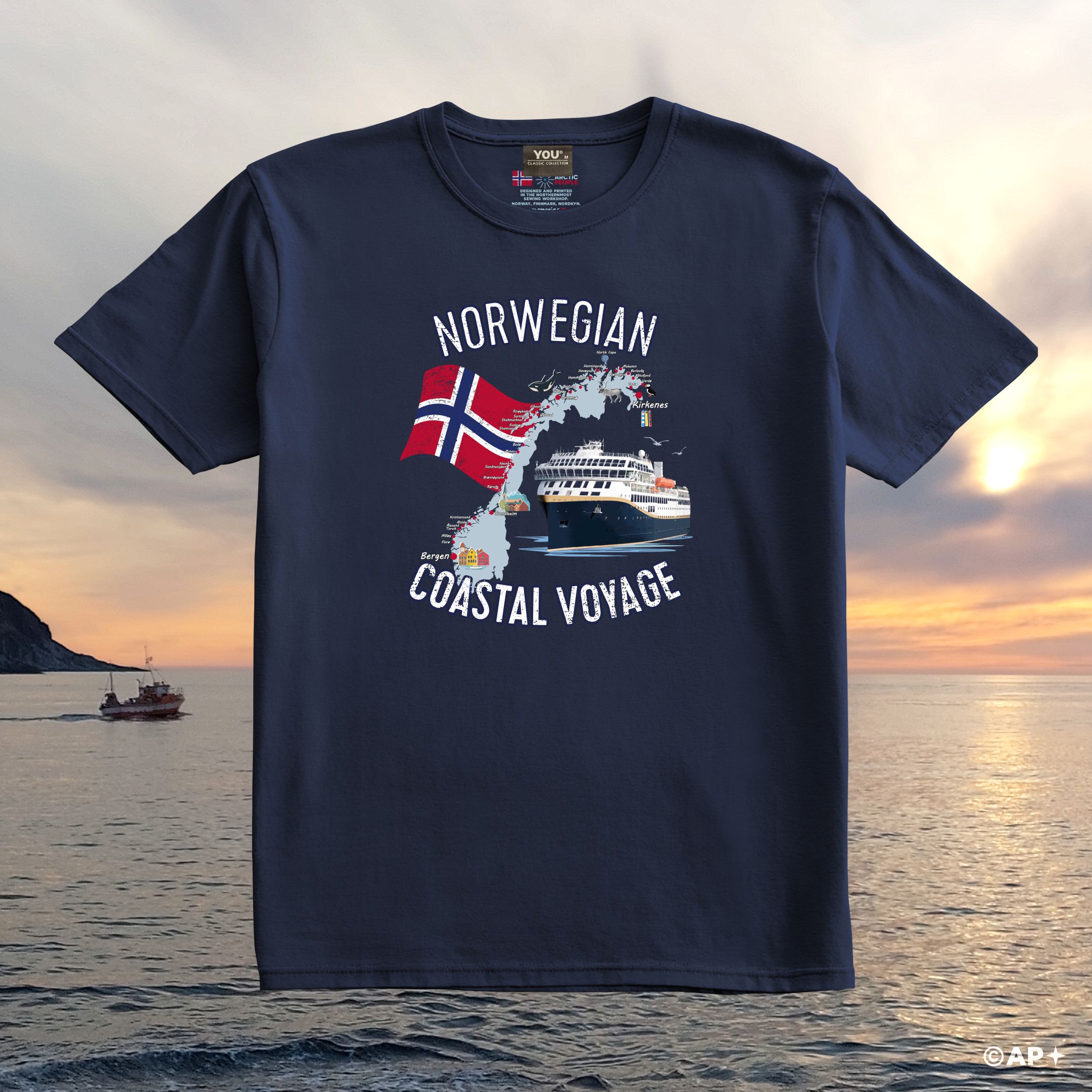T-skjorte Norwegian Coastal Voyage