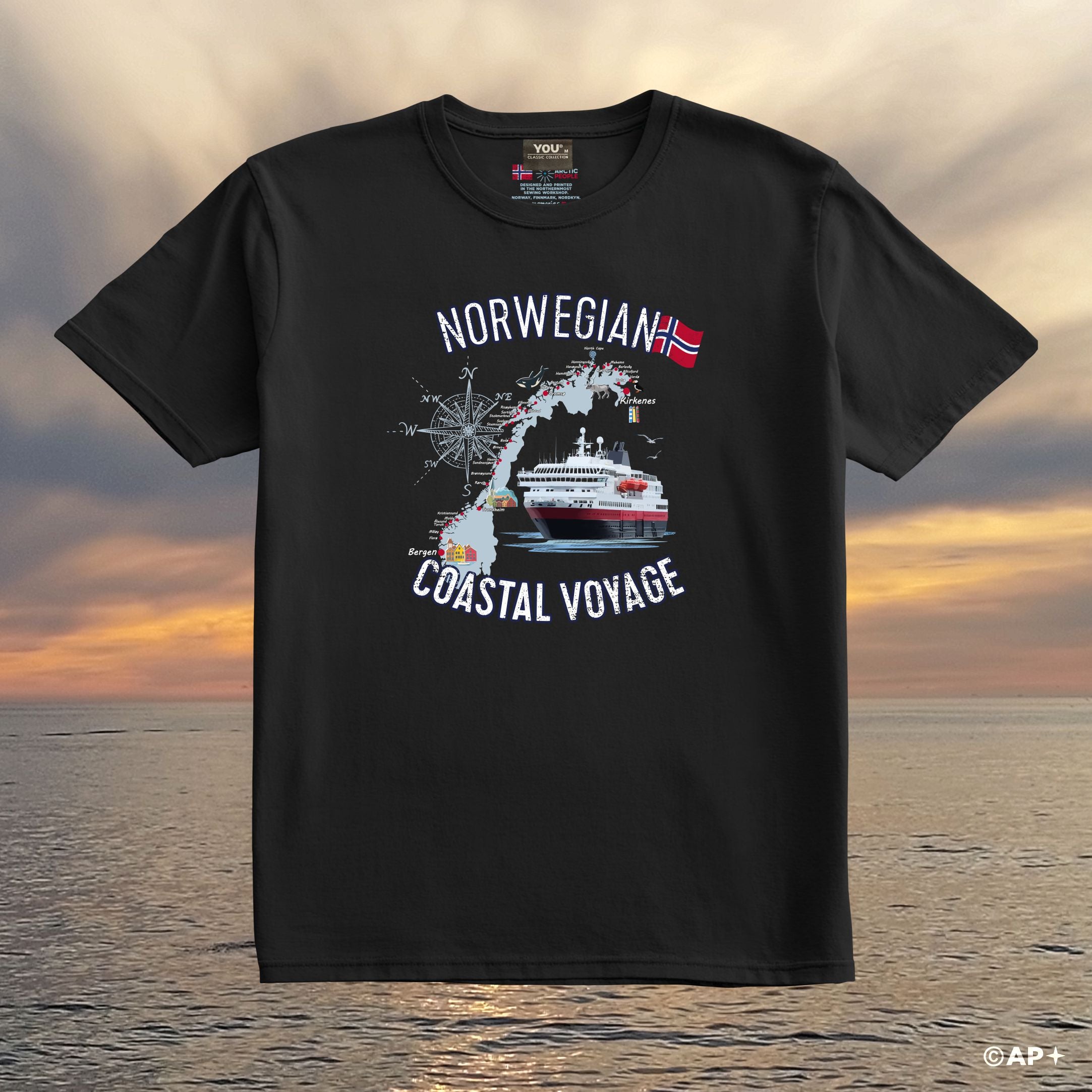 T-skjorte Norwegian Coastal Voyage