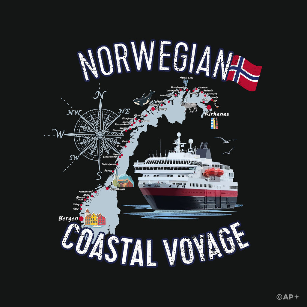 T-skjorte Norwegian Coastal Voyage