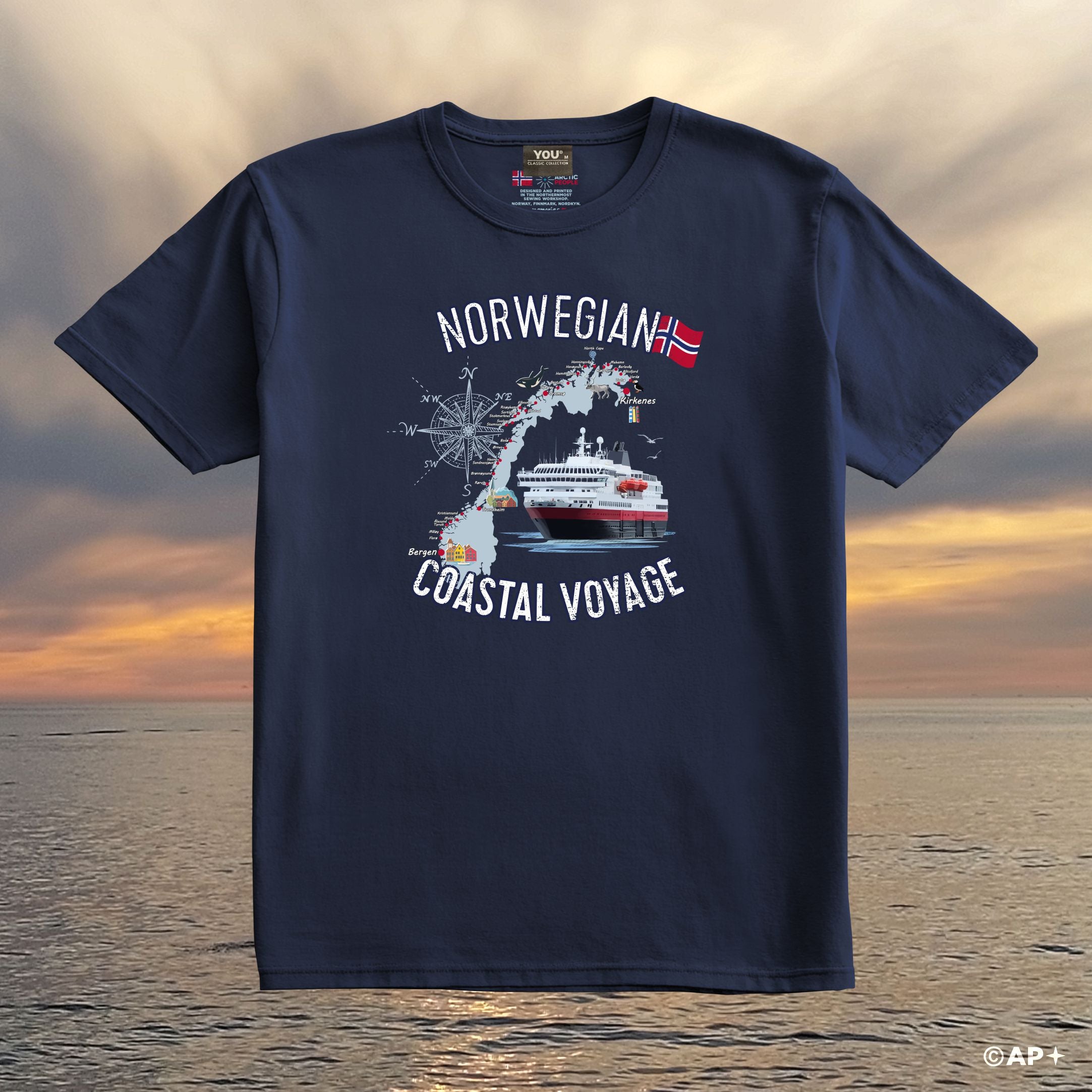 T-skjorte Norwegian Coastal Voyage