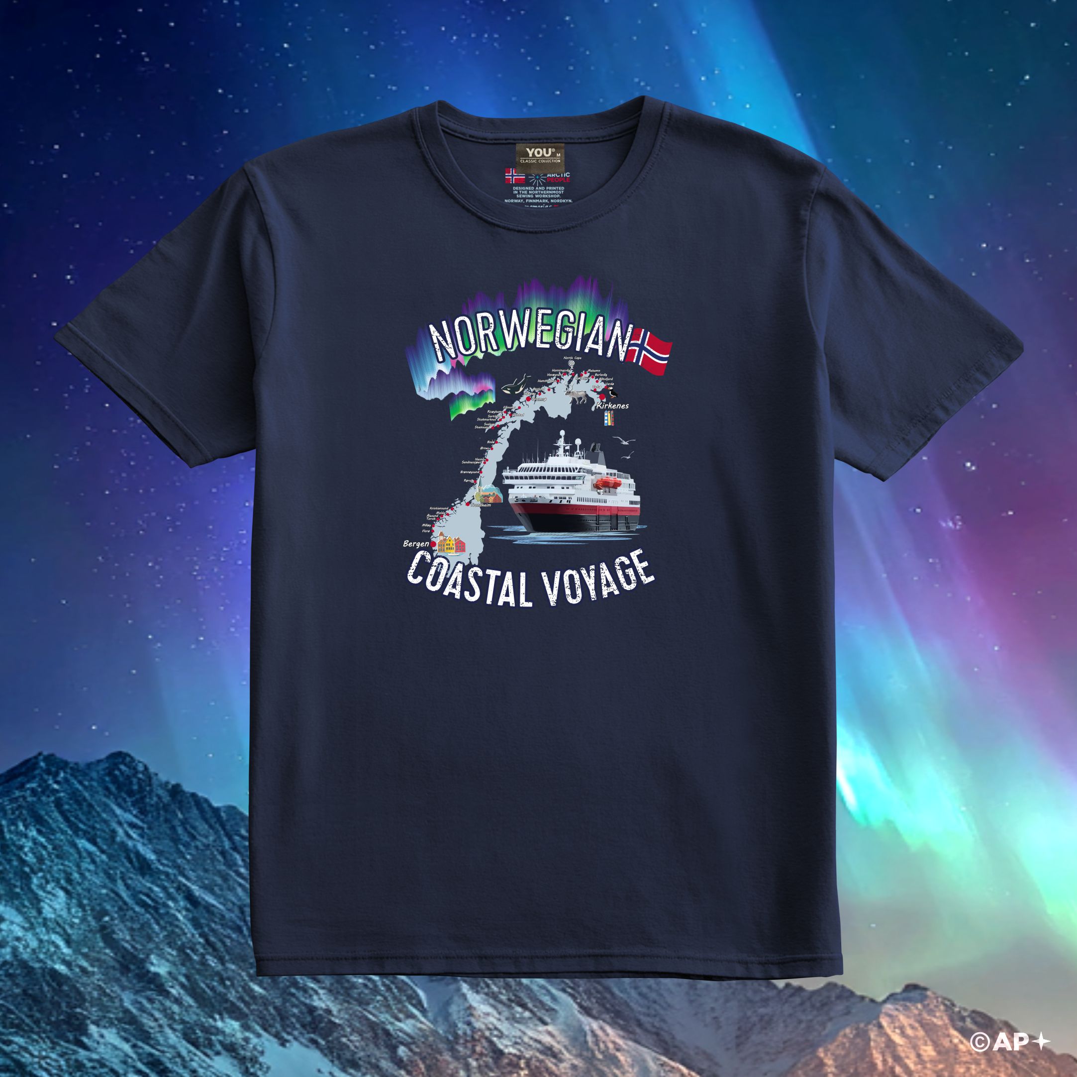 T-skjorte Norwegian Coastal Voyage