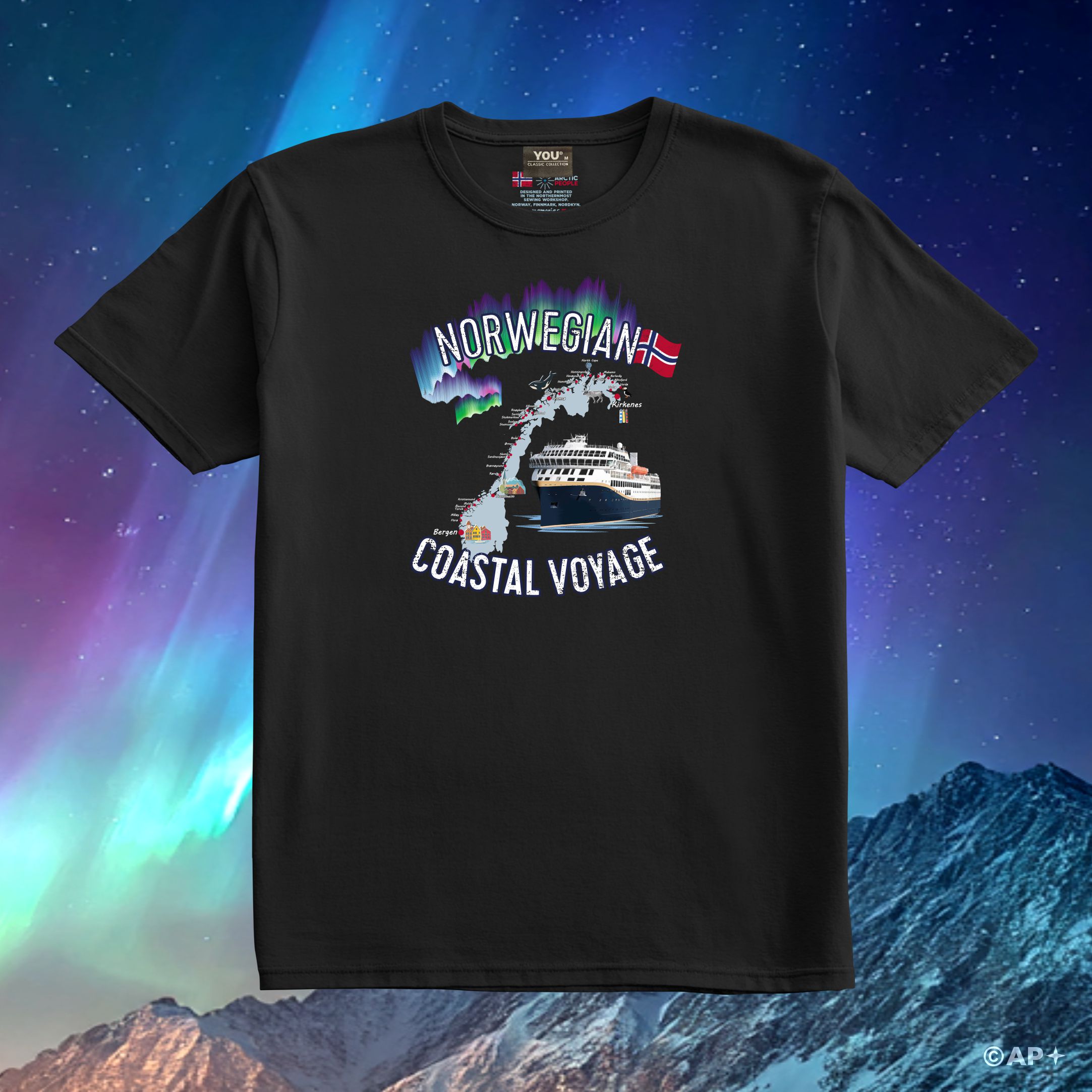 T-skjorte Norwegian Coastal Voyage