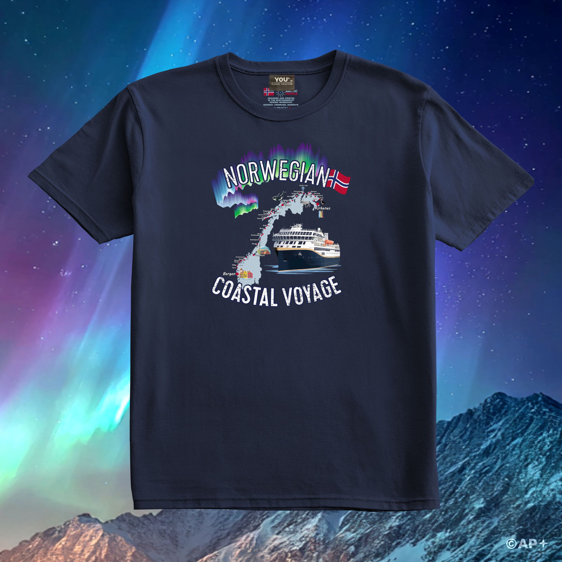 T-skjorte Norwegian Coastal Voyage