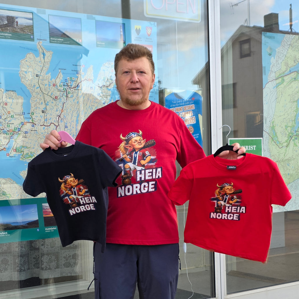Heia Norge supporter T-shirts in adult and children's sizes