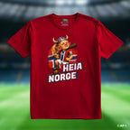 Red Heia Norge supporter T-shirt with football design