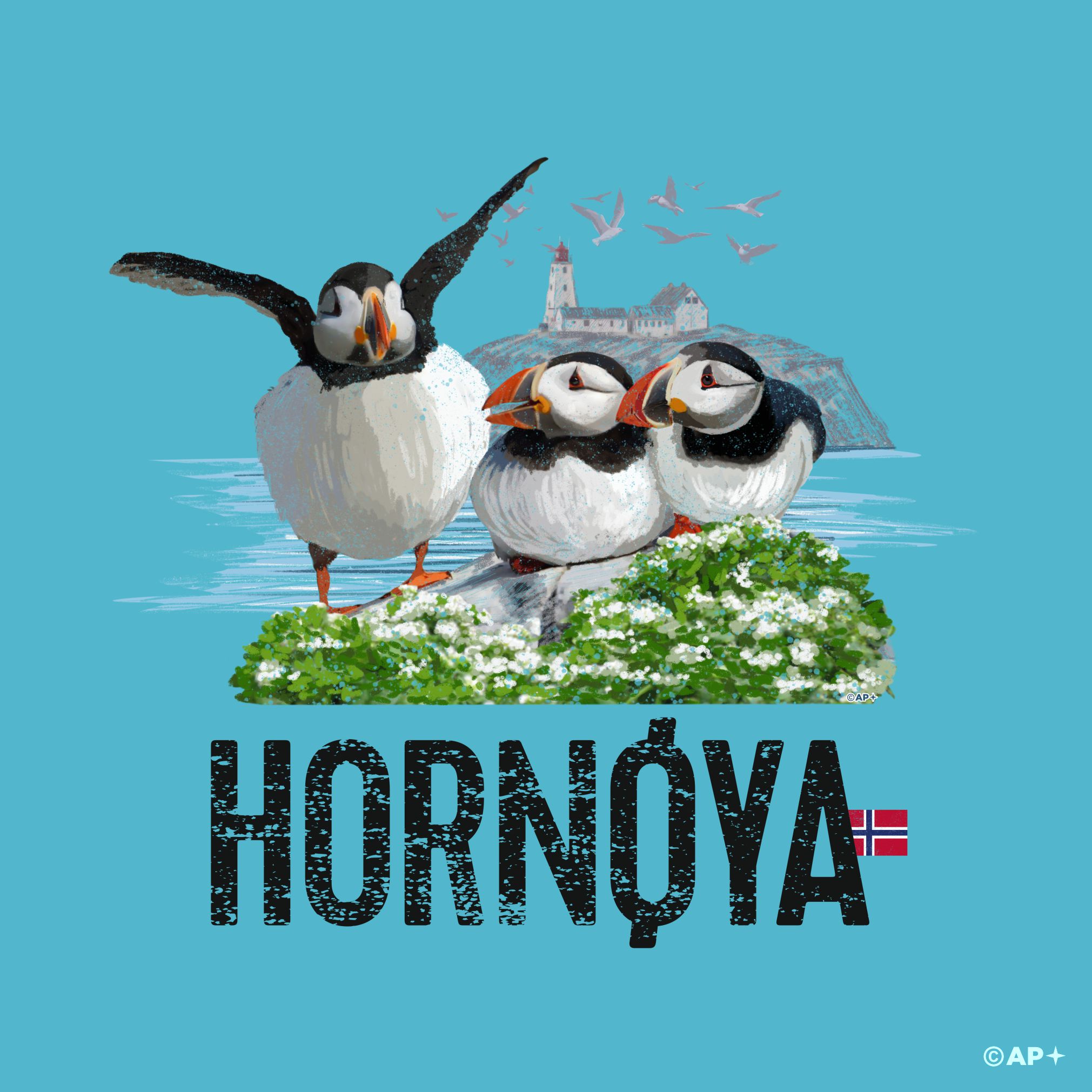 Hornøya lundefugl T-skjorte