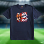 Marineblå Ro! Ro!! Ro!!! supporter-T-skjorte med trommedesign
