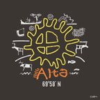 T-skjorte Alta bergkunst & samisk solmotiv