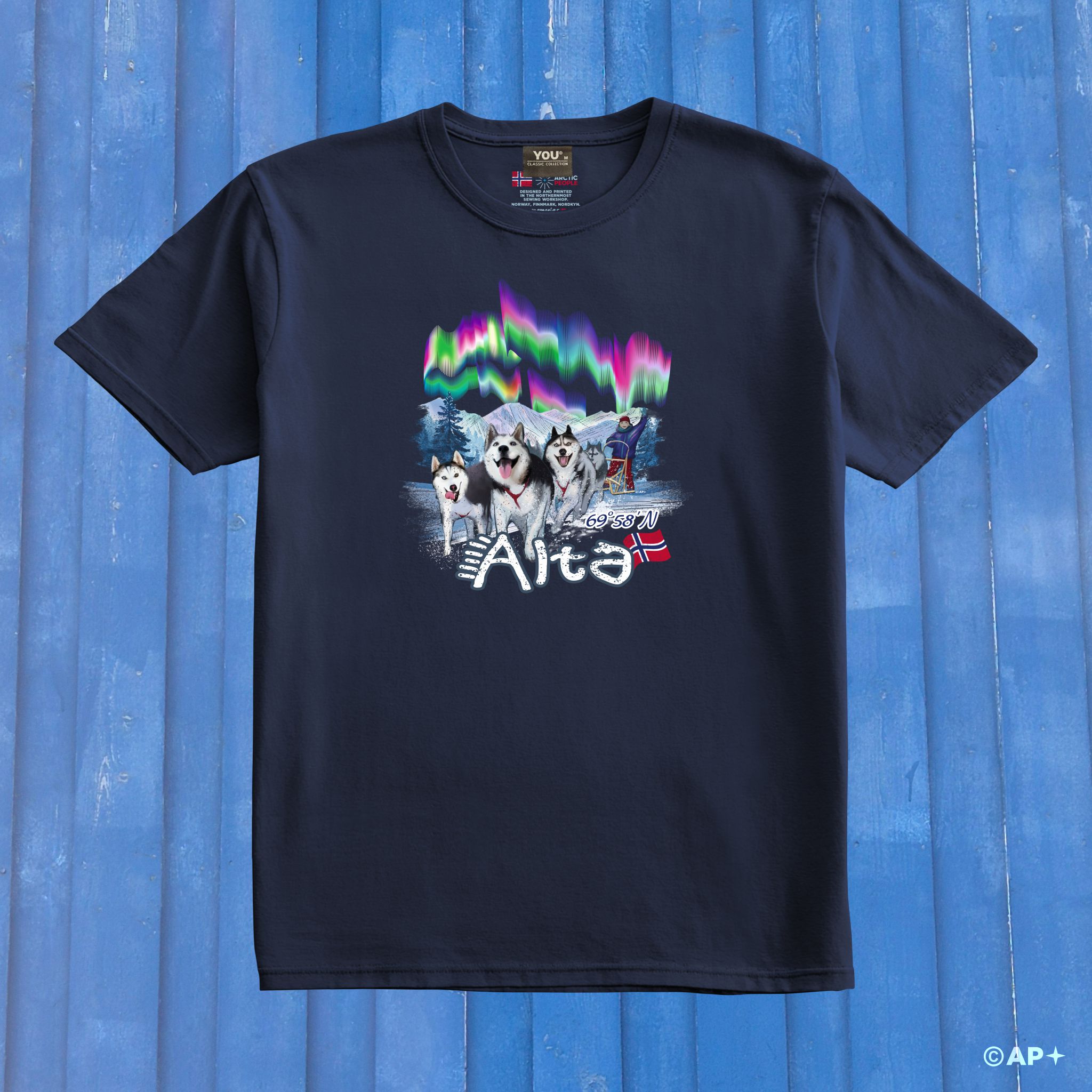 T-skjorte Alta hundekjøring Nordlys