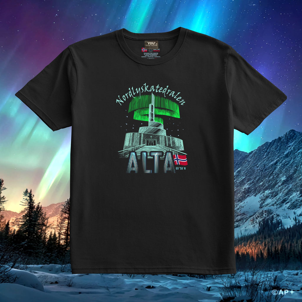 Nordlyskatedralen Alta – Nordlys over Kirken