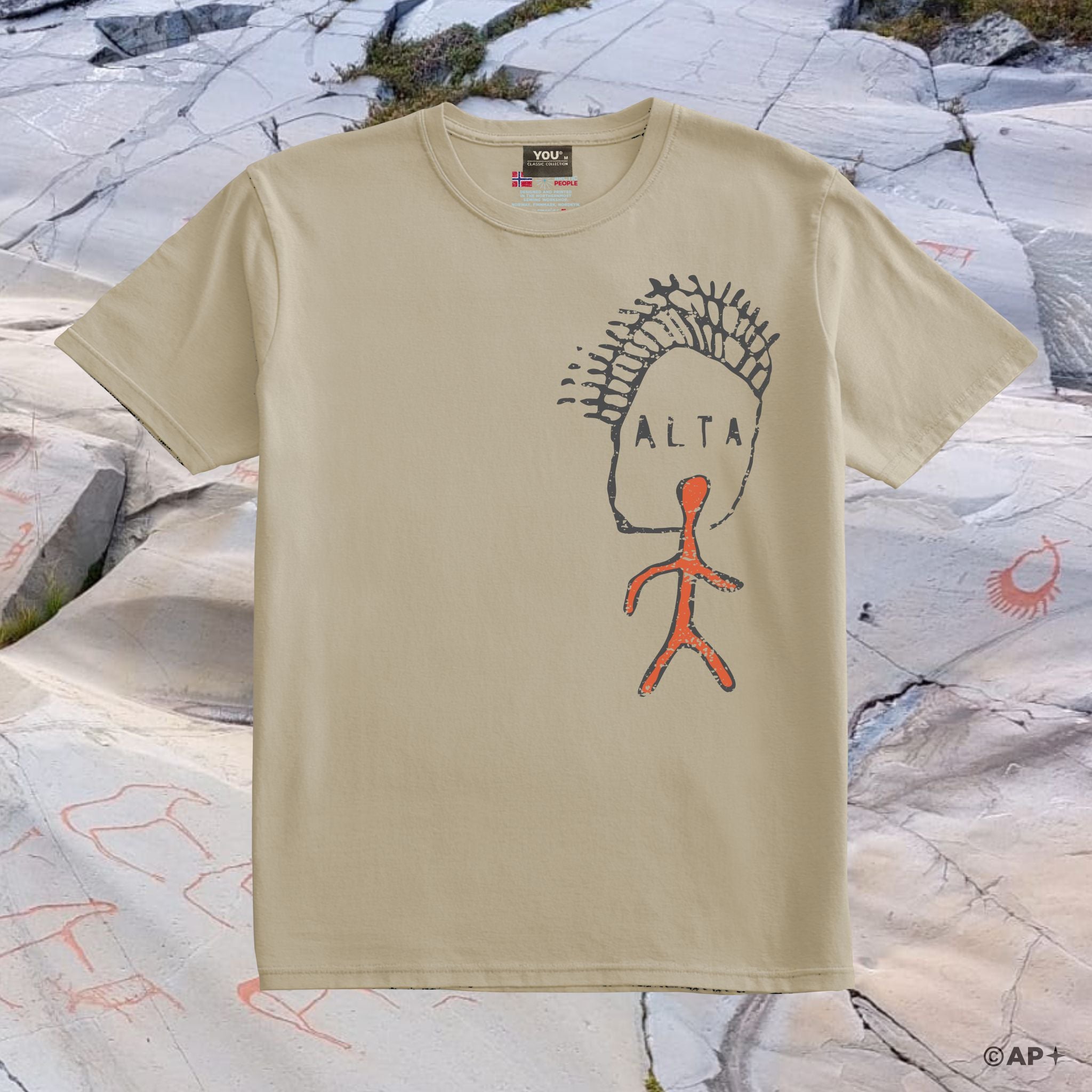 T-skjorte Alta helleristning