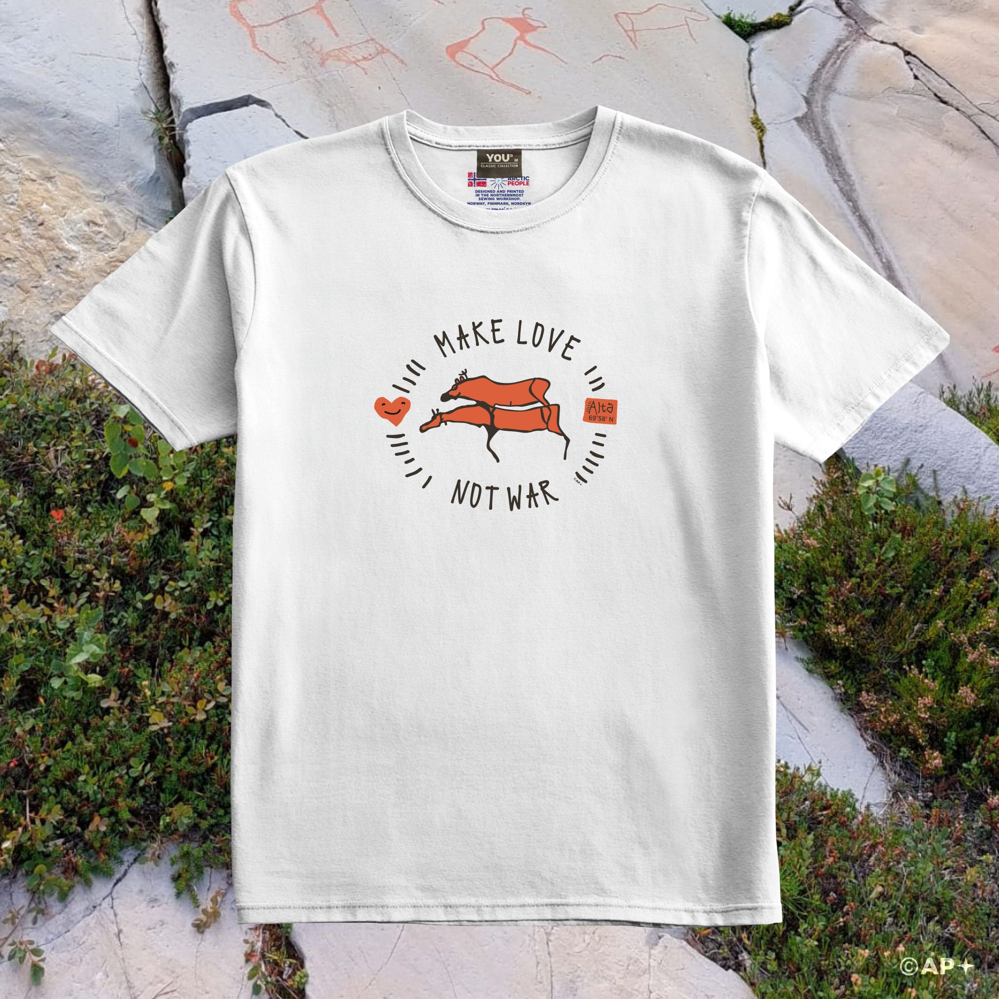 Make Love Not War Alta helleristning