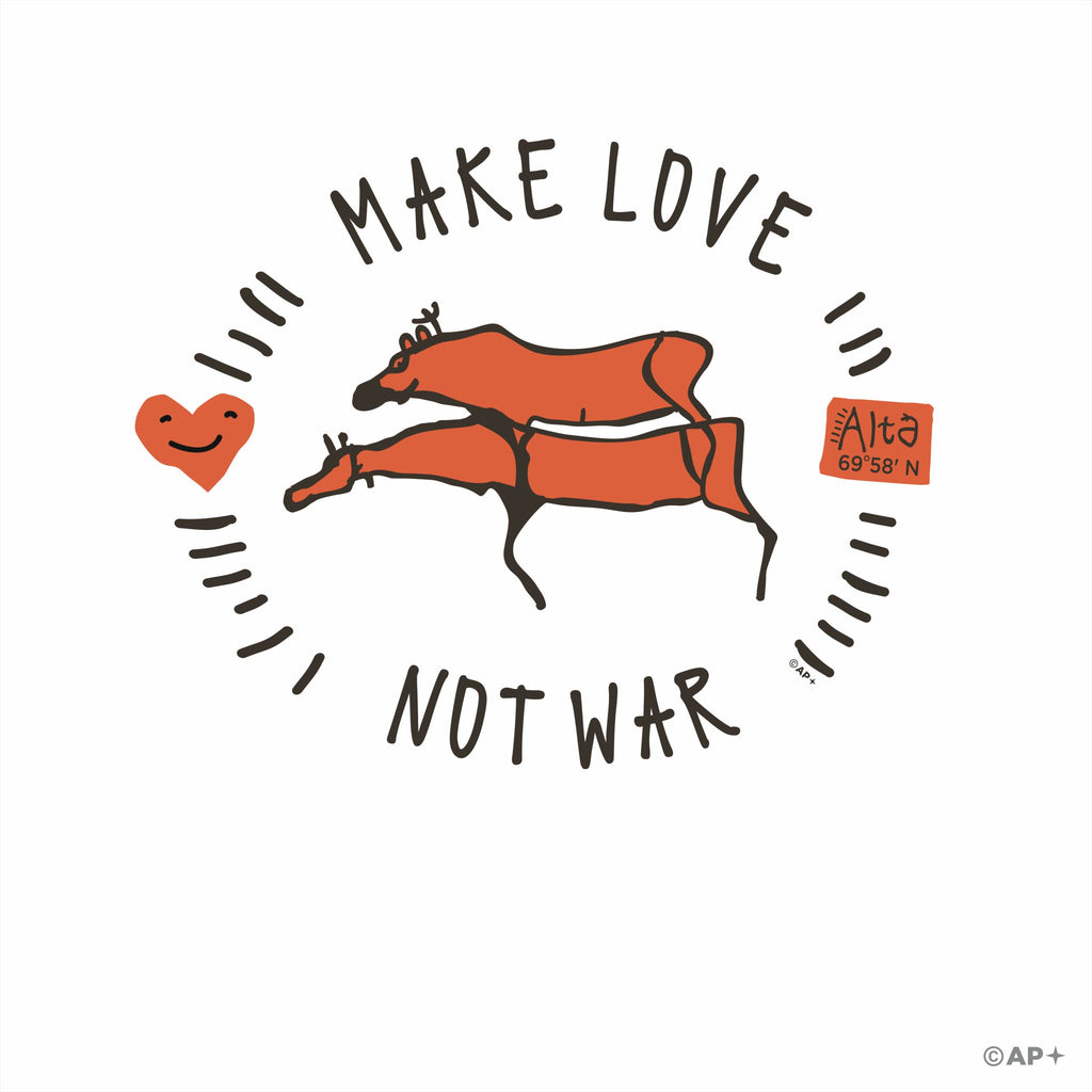 Make Love Not War Alta helleristning